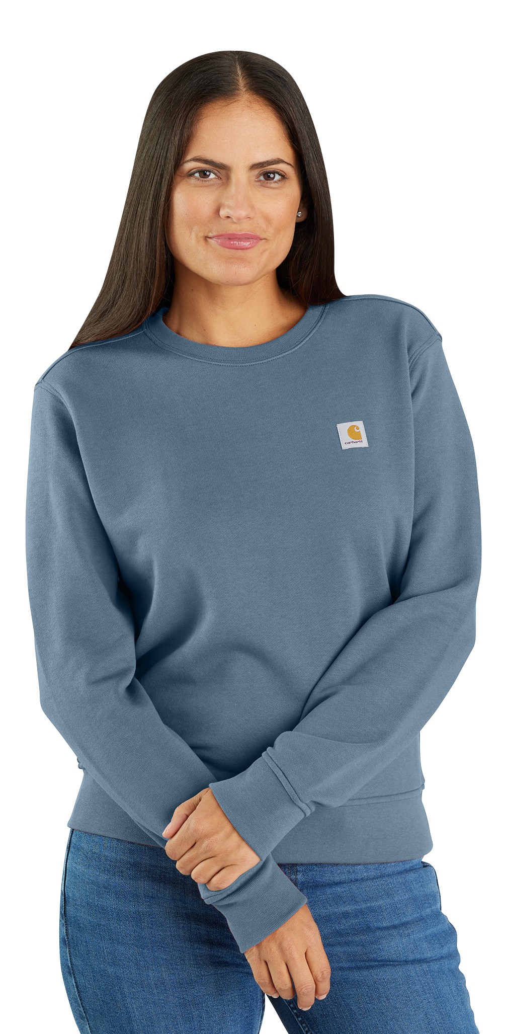 Image of Carhartt Relaxed-Fit Midweight French Terry Crew-Neck Sweatshirt for Ladies - Thundercloud - S