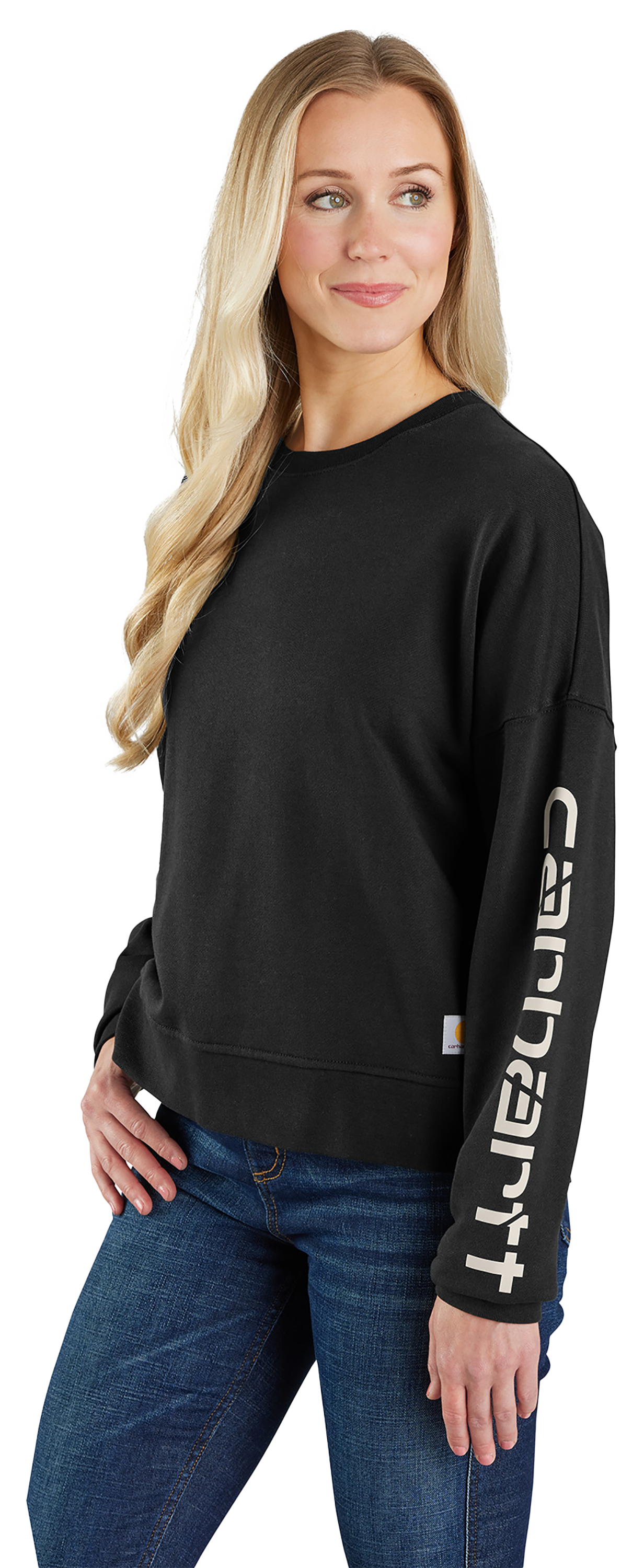 CARHARTT Graphic Crew-Neck Long-Sleeve Sweatshirt for Ladies