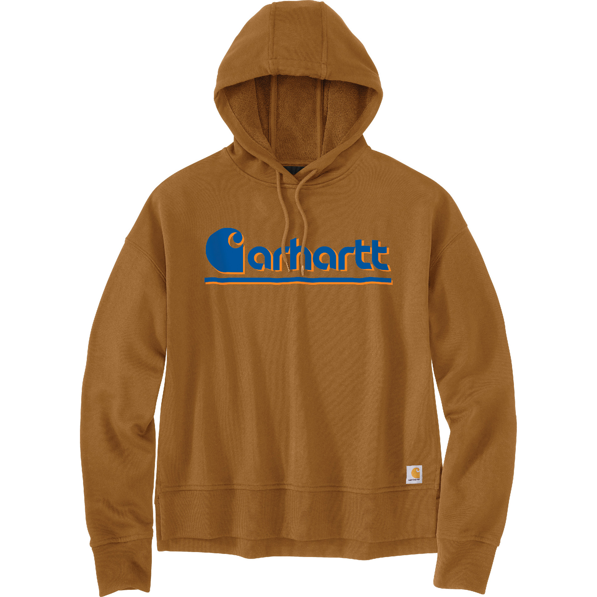 Image of Carhartt Logo Graphic Hoodie for Ladies - Carhartt Brown