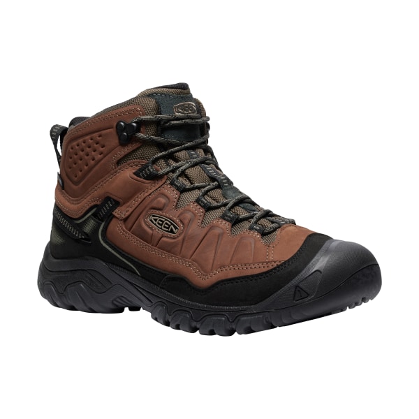 KEEN Targhee IV Mid Waterproof Hiking Boots for Men - Bison/Black - 8.5M