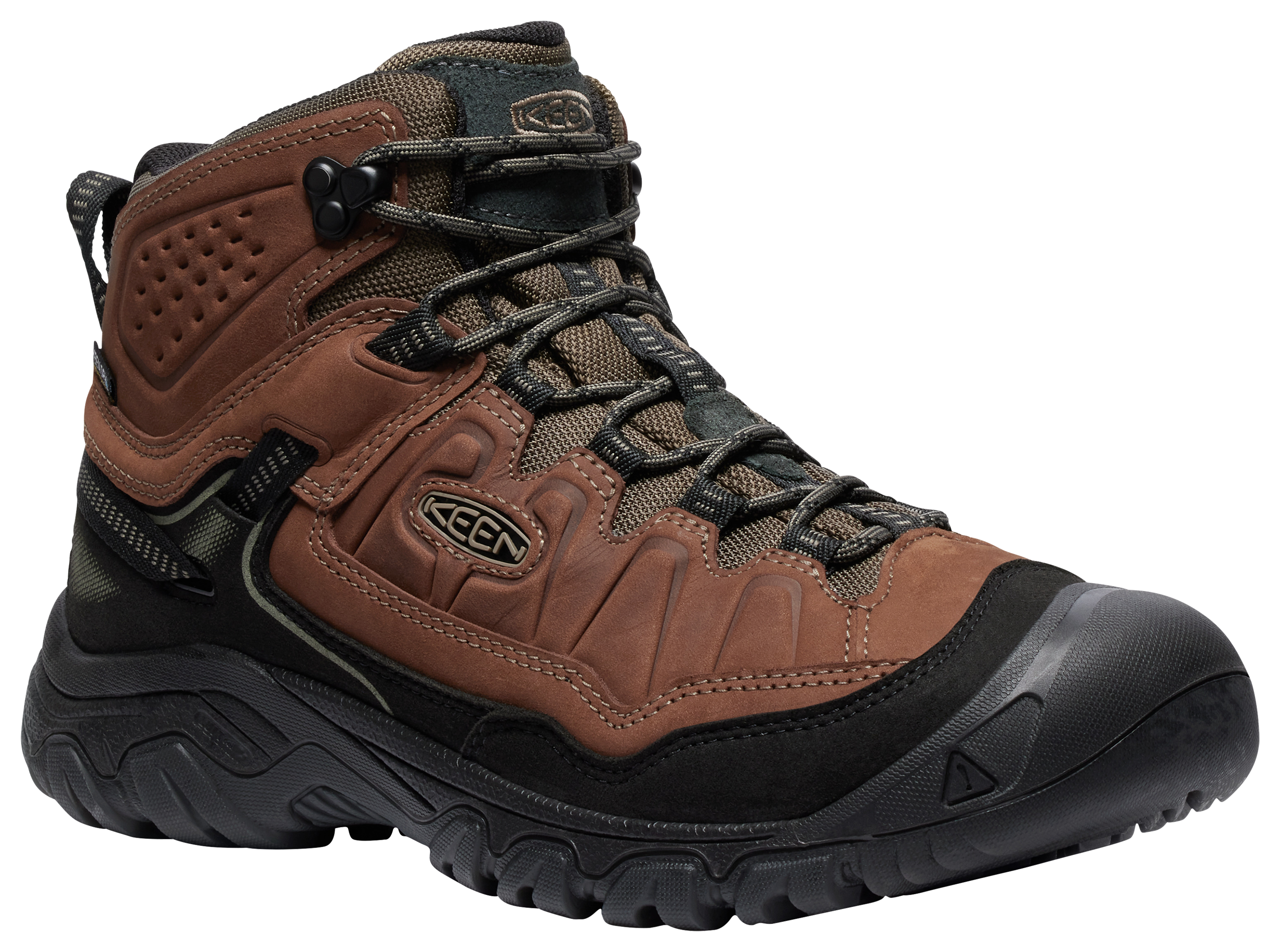 KEEN Targhee IV Mid Waterproof Hiking Boots for Men - Bison/Black - 11.5W