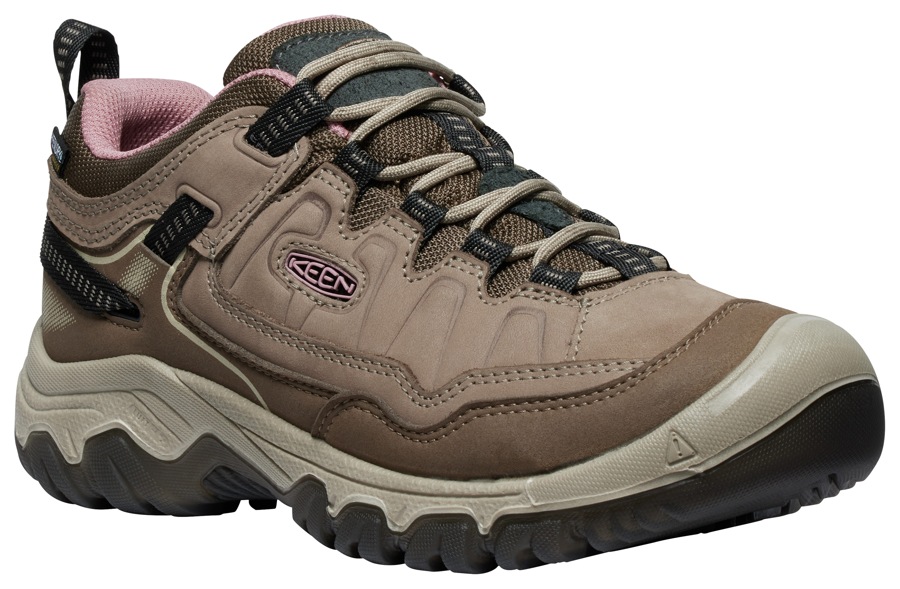 Image of KEEN Targhee IV Waterproof Hiking Shoes for Ladies - Brindle/Nostalgia Rose - 6M