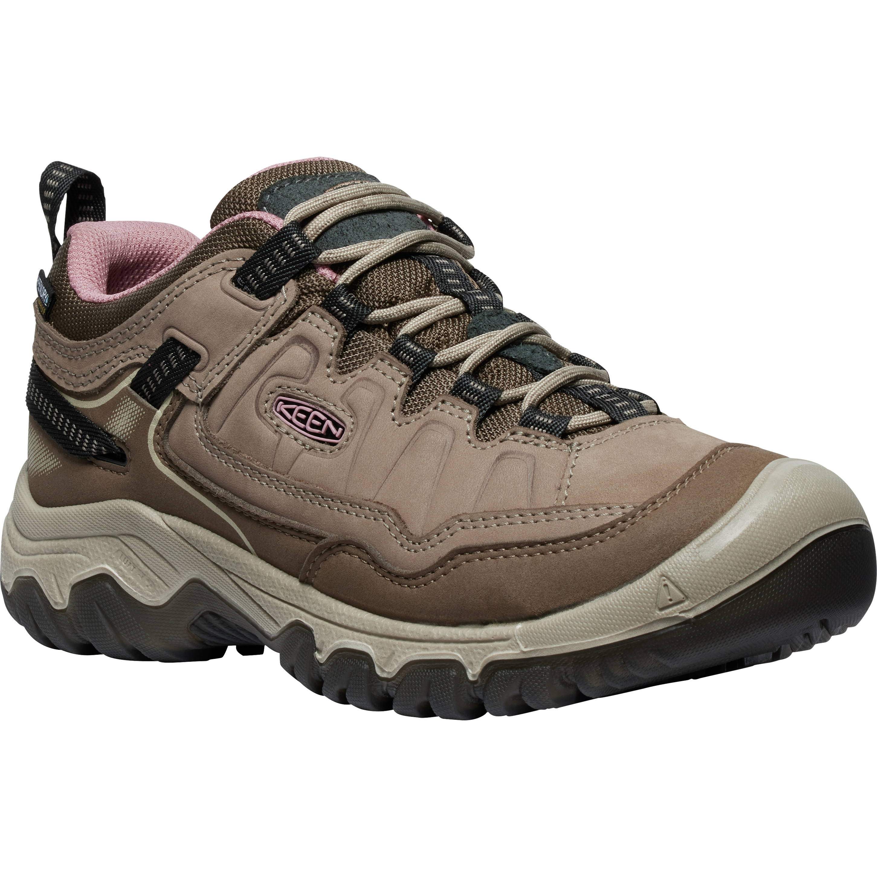 Image of KEEN Targhee IV Waterproof Hiking Shoes for Ladies - Brindle/Nostalgia Rose - 9M