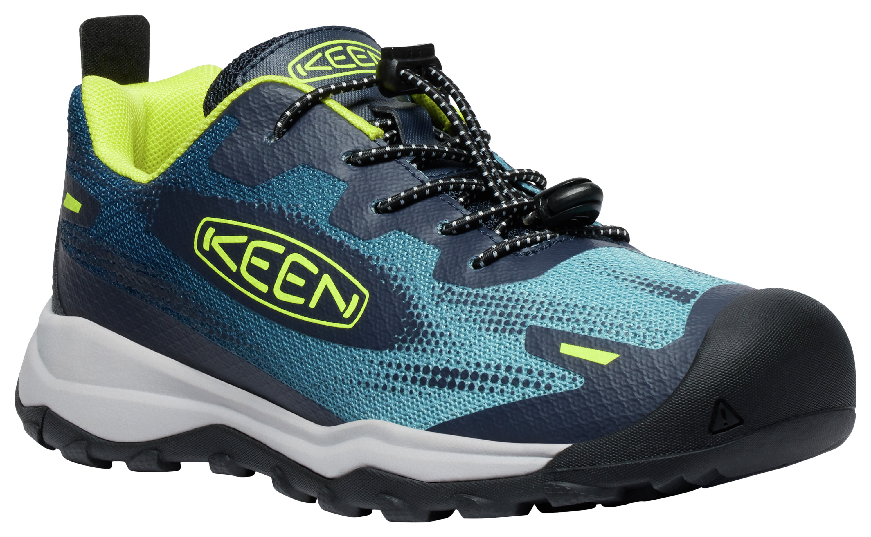 Image of KEEN Wanduro Speed Hiking Shoes for Kids - Legion Blue/Evening Primrose - 1 Kids