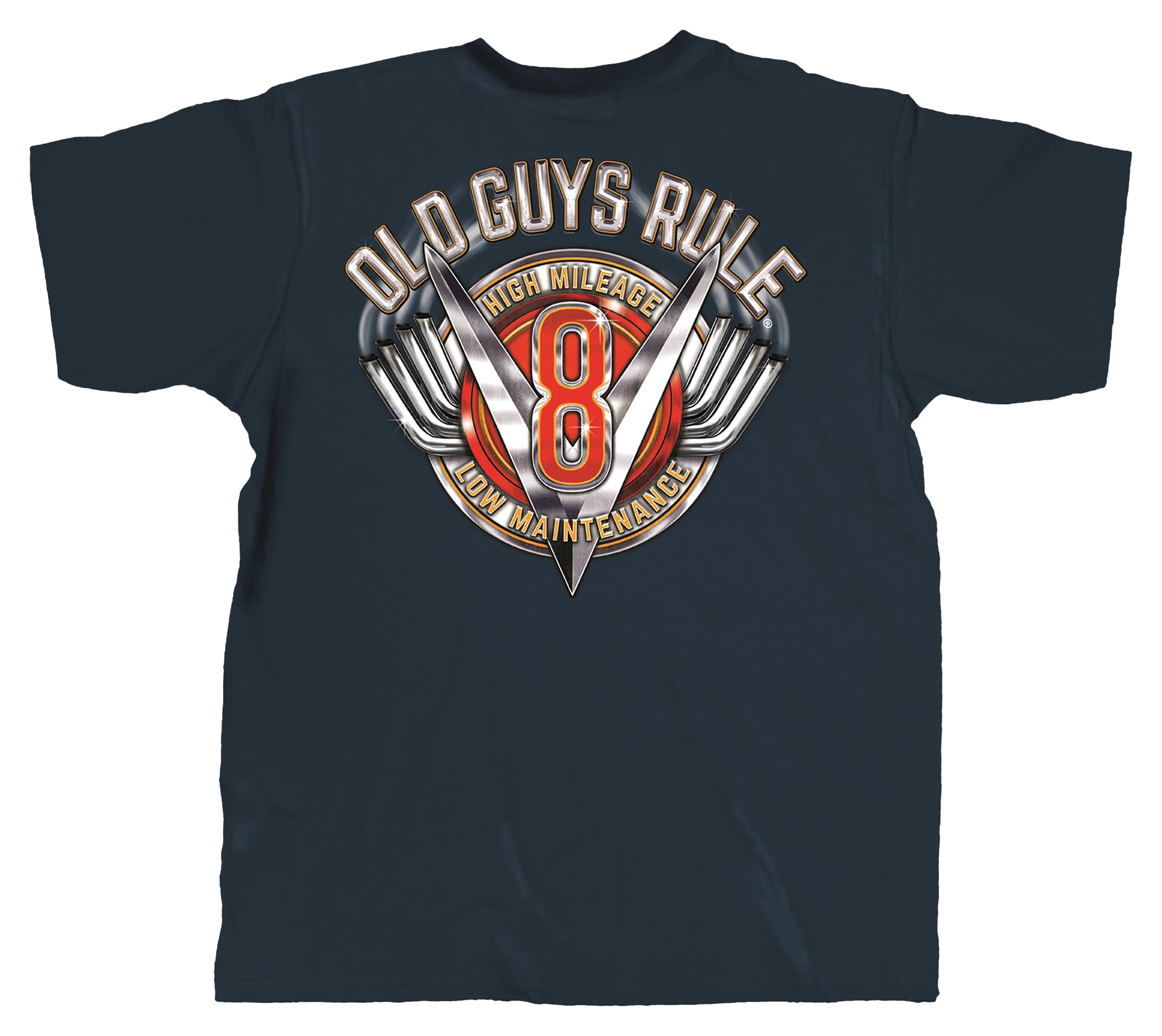 Image of Old Guys Rule V-8 Power Short-Sleeve T-Shirt for Men - Navy