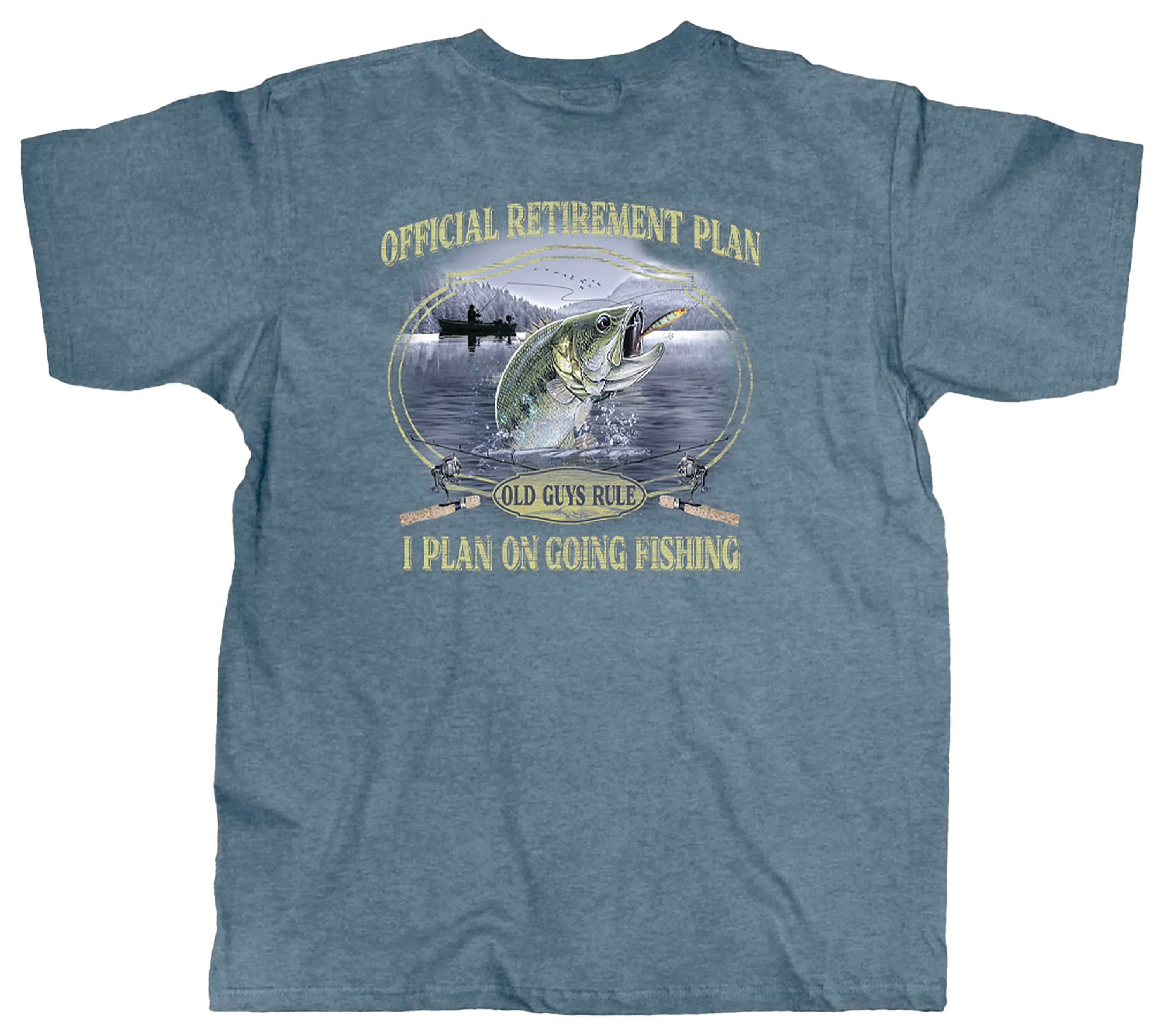 Image of Old Guys Rule Retirement Plan Short-Sleeve T-Shirt for Men - Heather Indigo