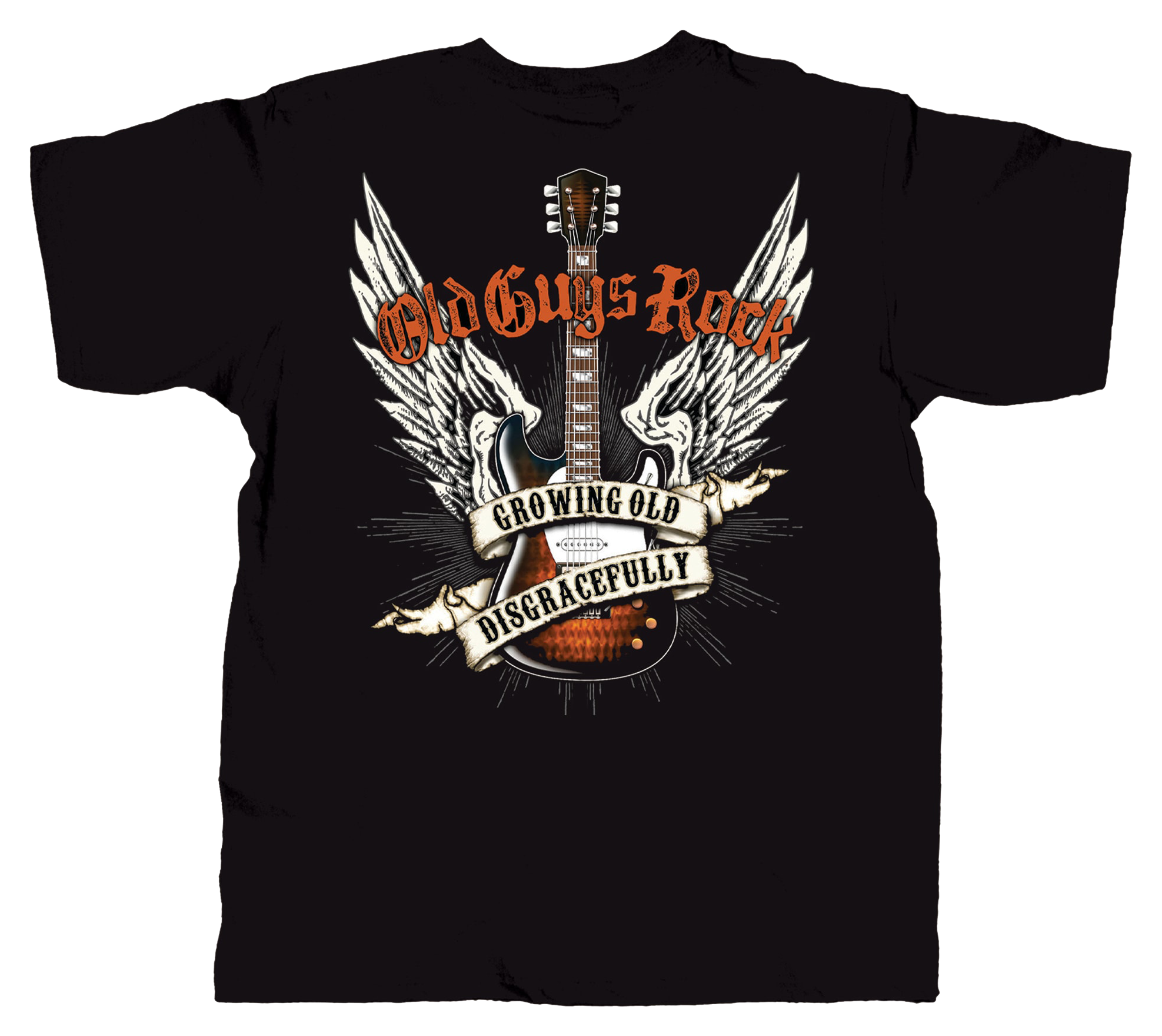 Image of Old Guys Rule Rock Short-Sleeve T-Shirt for Men - Black - 2XL