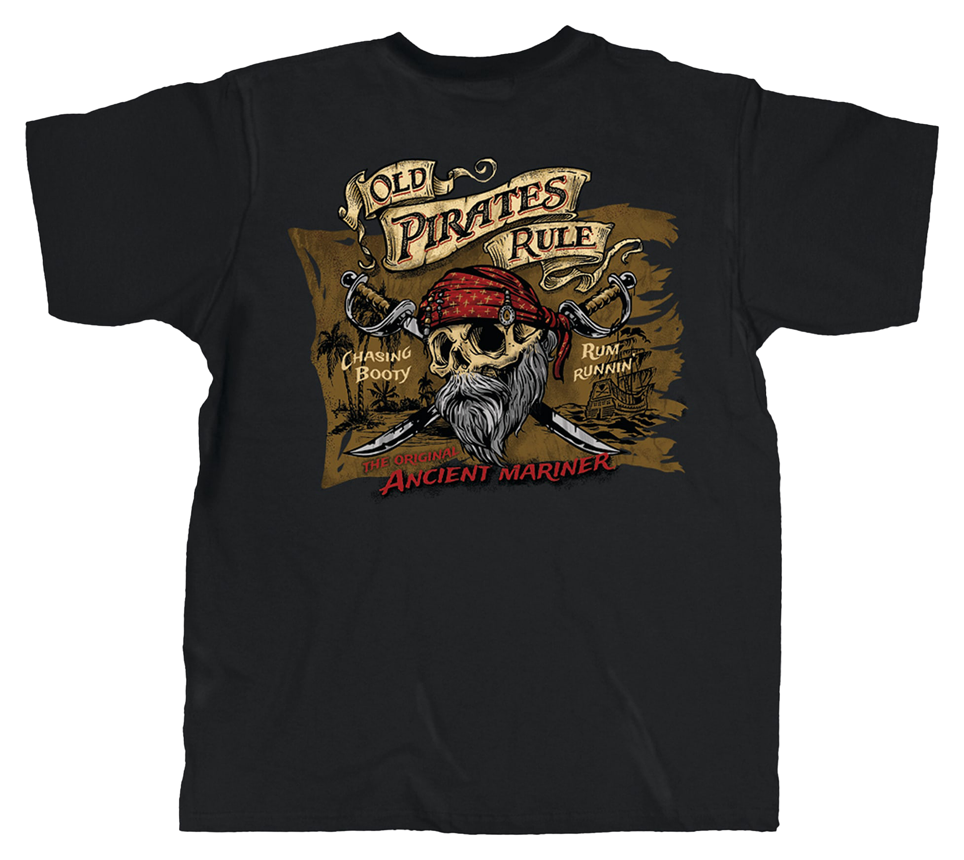 Image of Old Guys Rule Old Pirates Short-Sleeve T-Shirt for Men - Black - 2XL