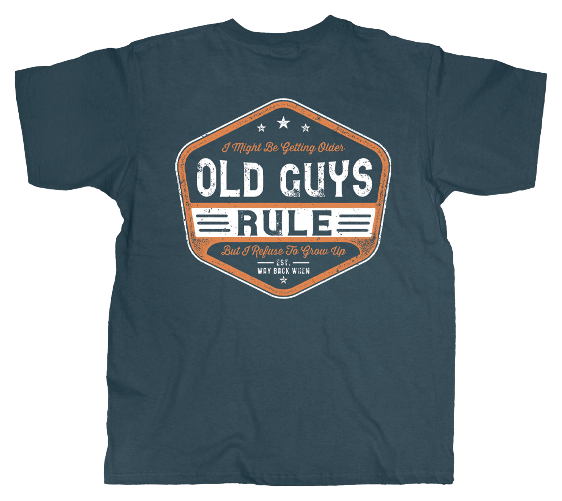 Image of Old Guys Rule Getting Older Short-Sleeve T-Shirt for Men - Blue Dusk