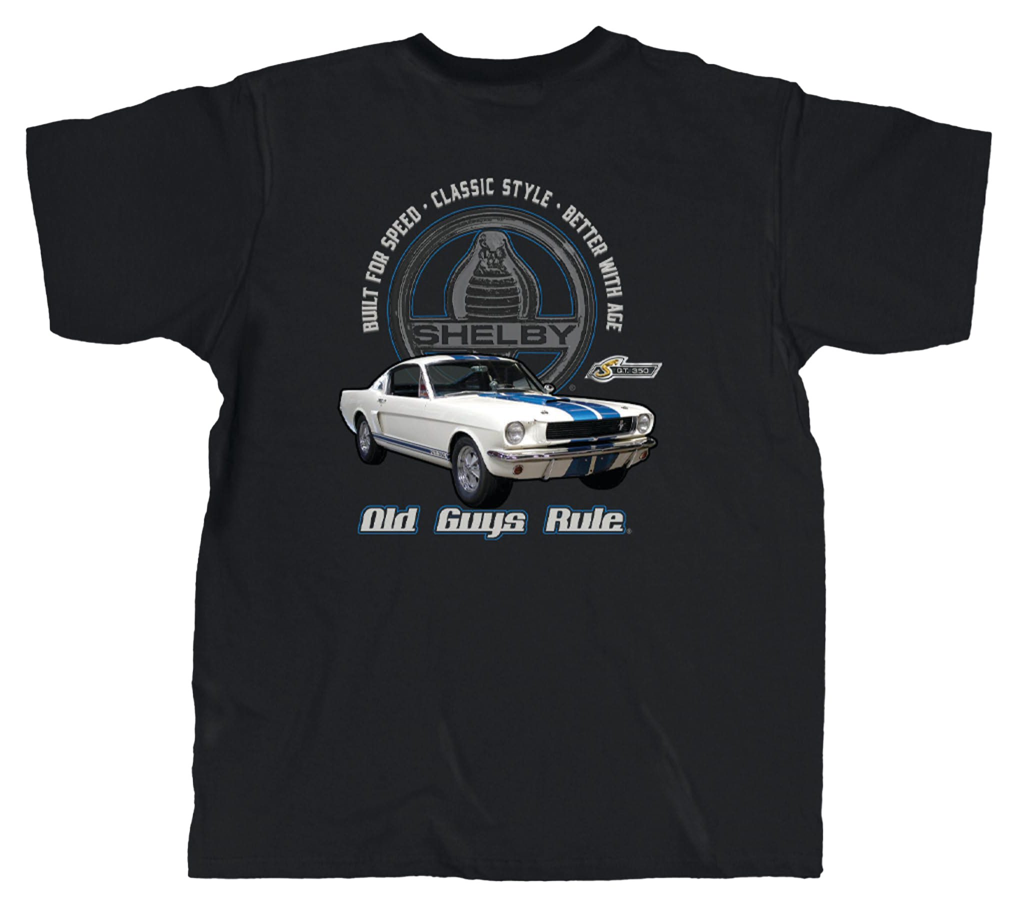 Image of Old Guys Rule Shelby GT 350 Short-Sleeve T-Shirt for Men - Black - 2XL