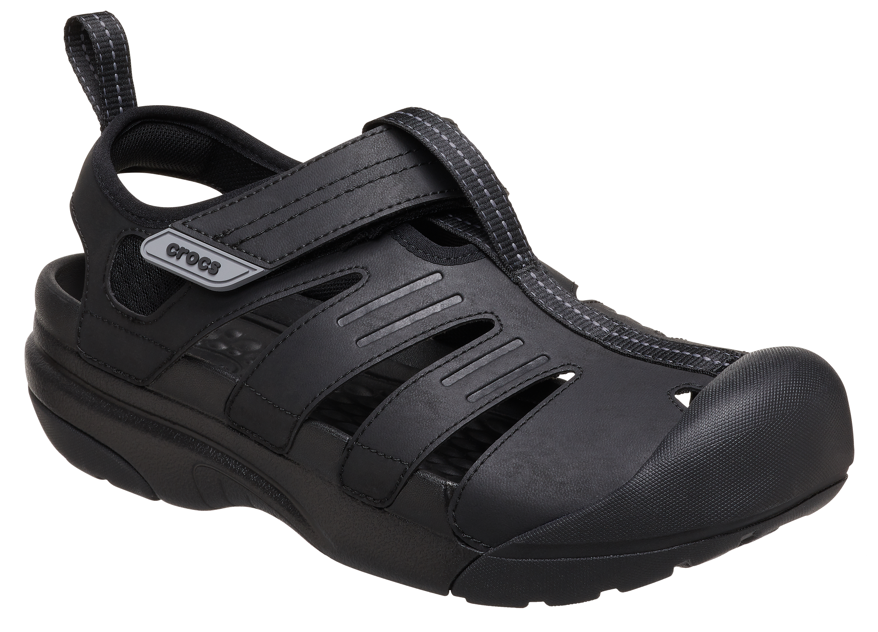 Image of Crocs Yukon Fisherman Clogs for Men - Black - 10M