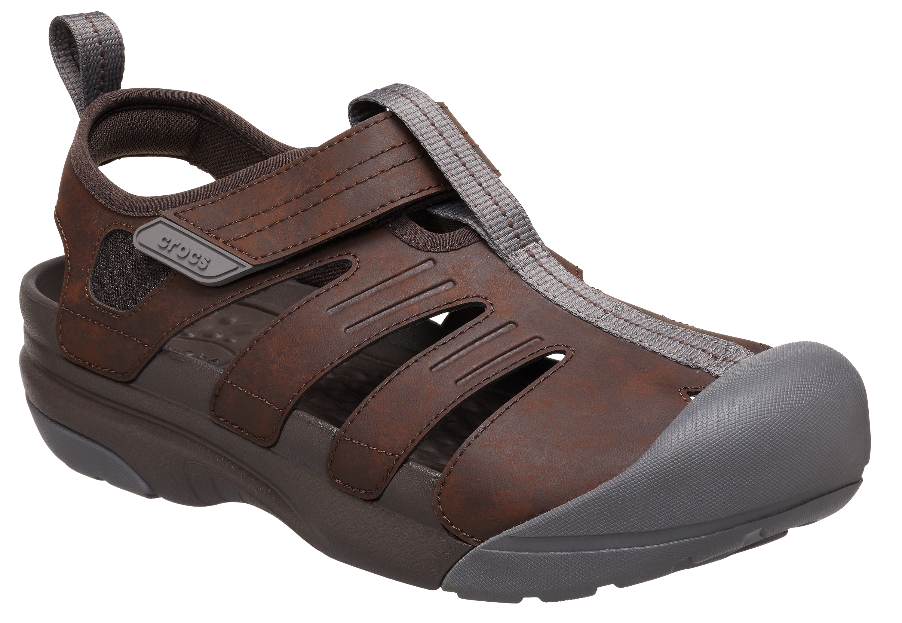 Image of Crocs Yukon Fisherman Clogs for Men - Espresso - 8M