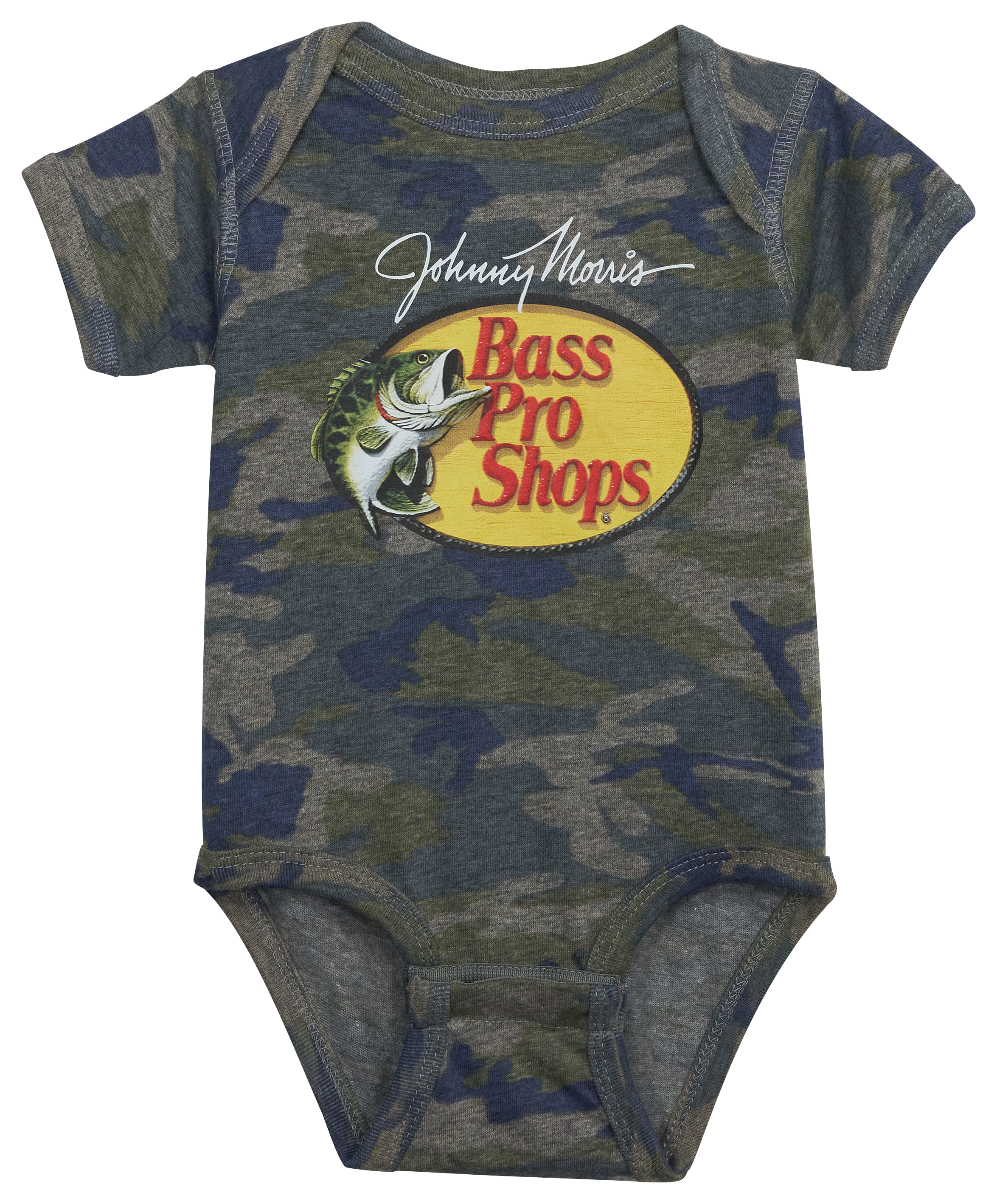 Bass Pro Shops Future Fishing Buddy Short-Sleeve Bodysuit for Babies - Granite Heather - 18 Months