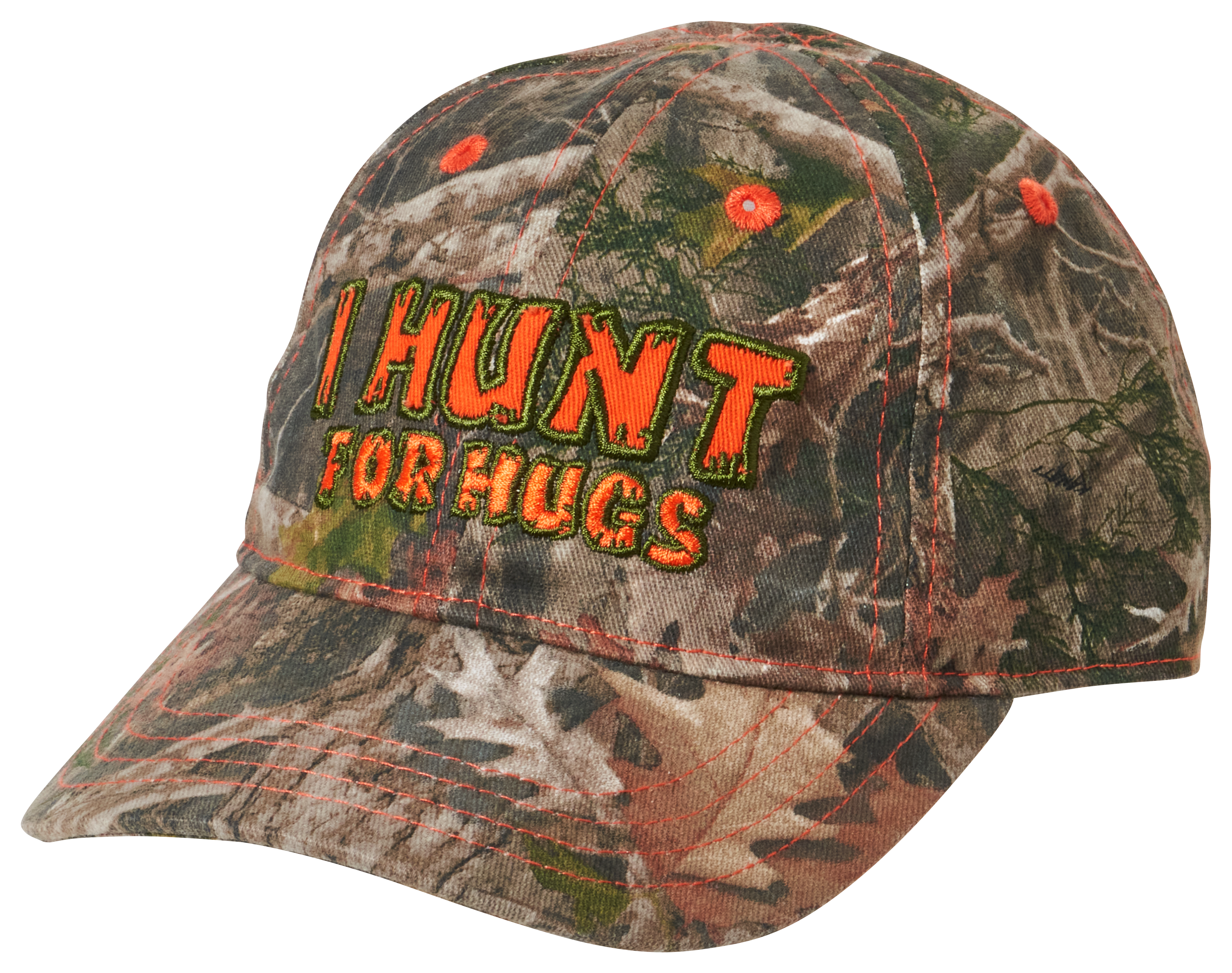 Image of Bass Pro Shops I Hunt for Hugs Camo Cap for Babies - TrueTimber Kanati Mini/Orange