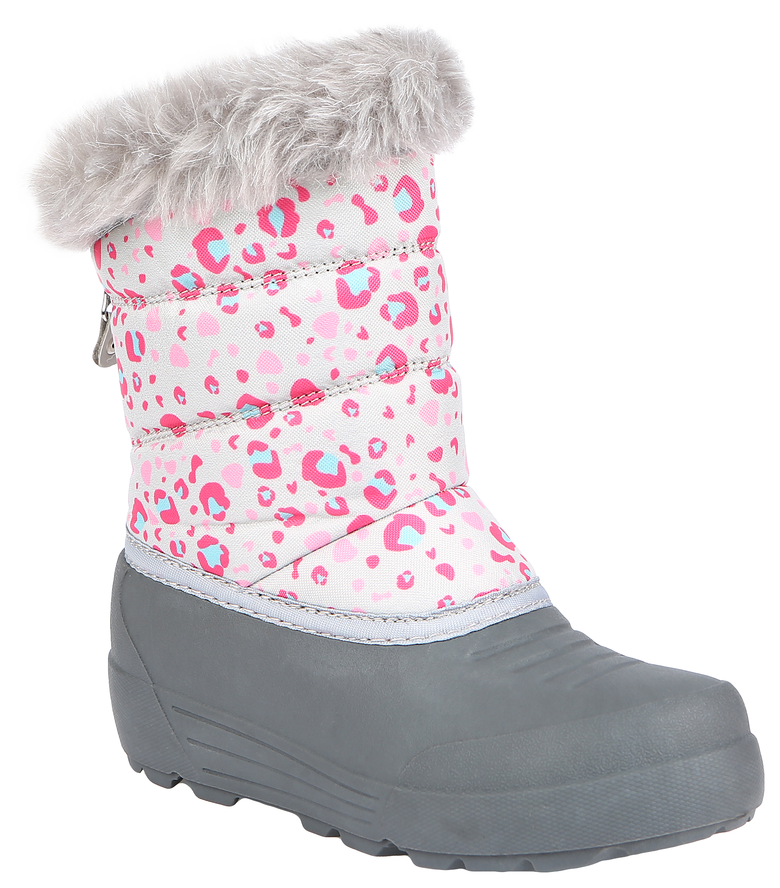 Image of Northside Ava Insulated Rear Zip Pac Boots for Kids - Gray/Fuchsia - 11 Kids