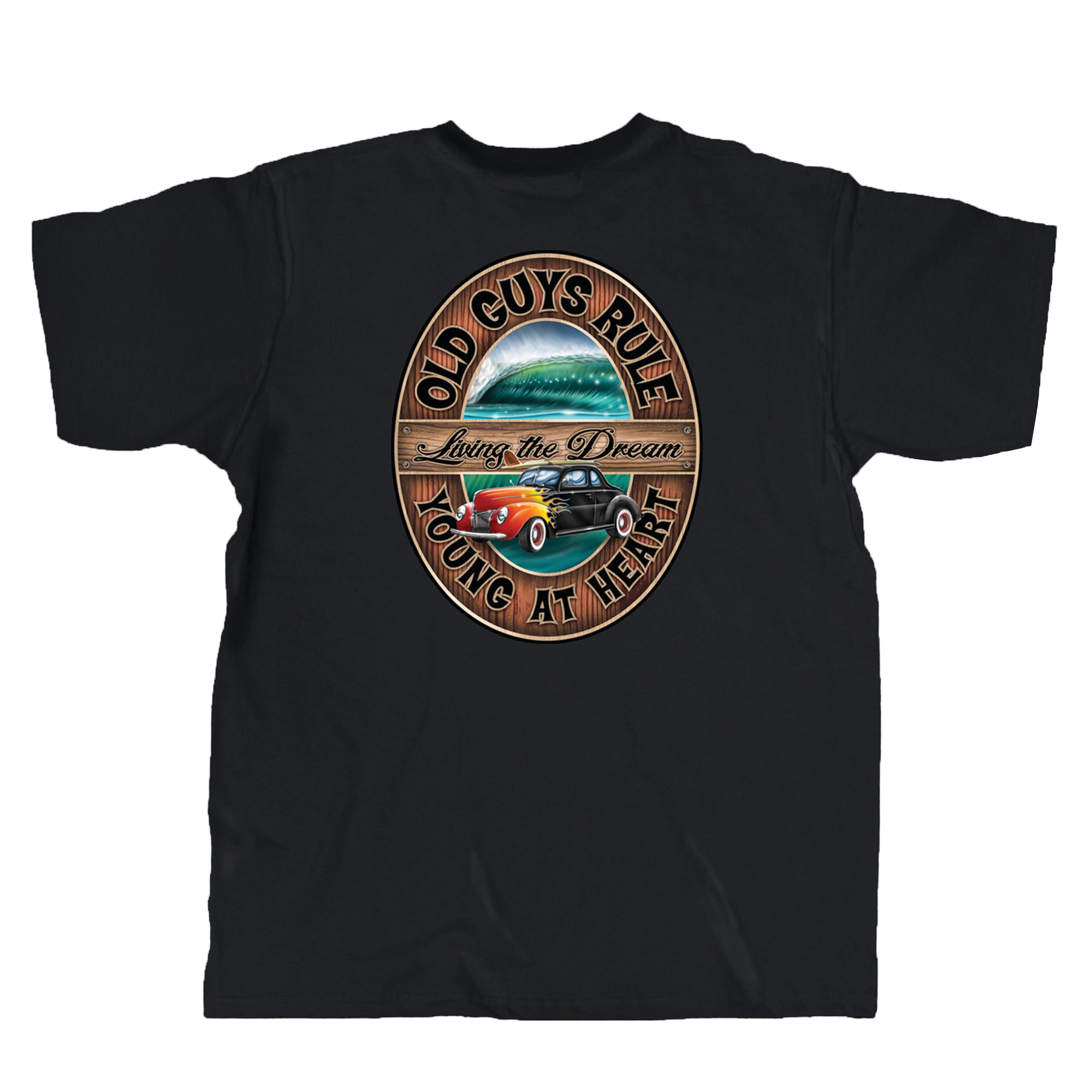 Image of Old Guys Rule Living the Dream Short-Sleeve T-Shirt for Men - Black - L