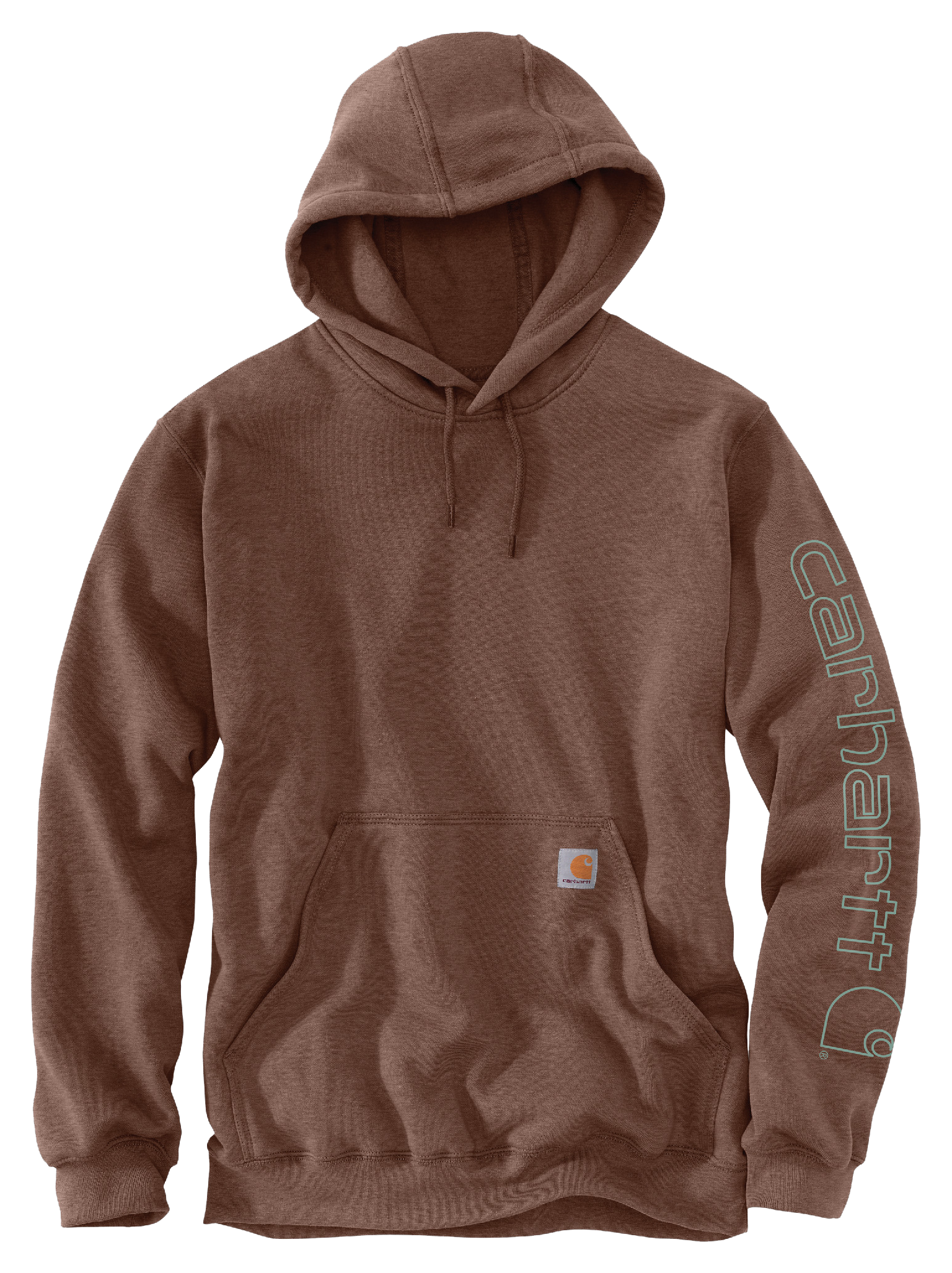 Image of Carhartt Loose-Fit Midweight Logo Hoodie for Men - Mocha Heather - M