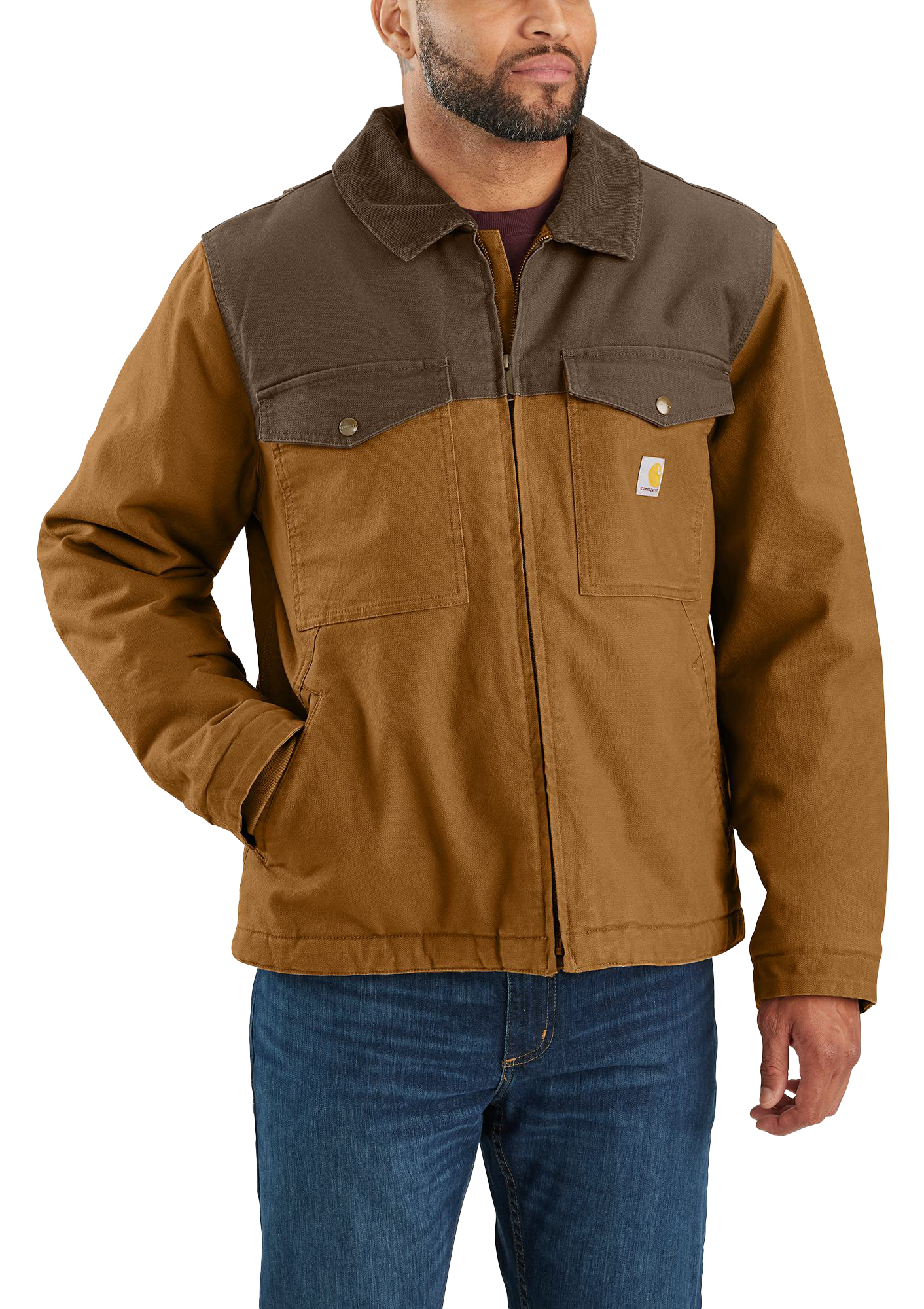 Image of Carhartt Montana Rugged Flex Duck Relaxed-Fit Insulated Jacket for Men - Carhartt Brown/Coffee - 2XL