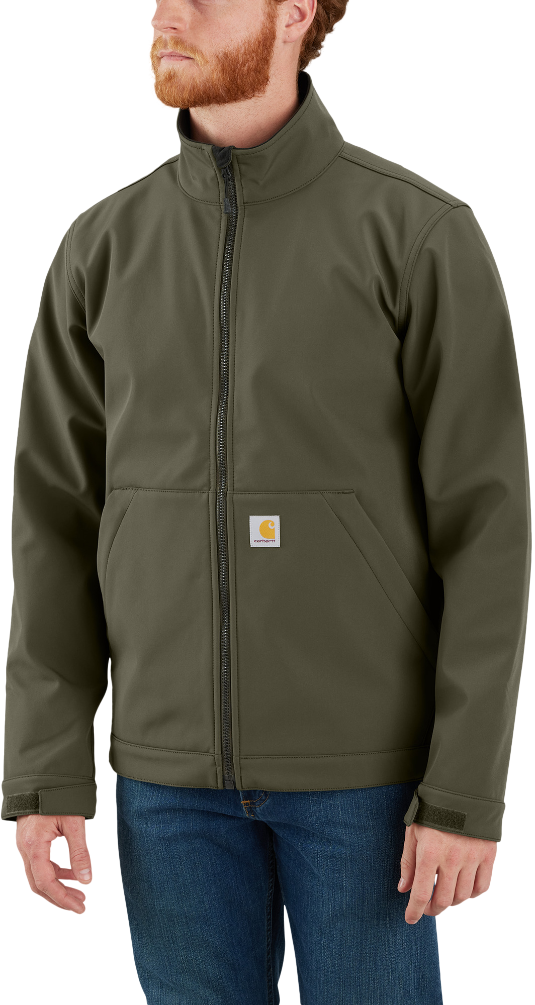 Image of Carhartt Rain Defender Relaxed-Fit Softshell Jacket for Men - Moss - 2XL