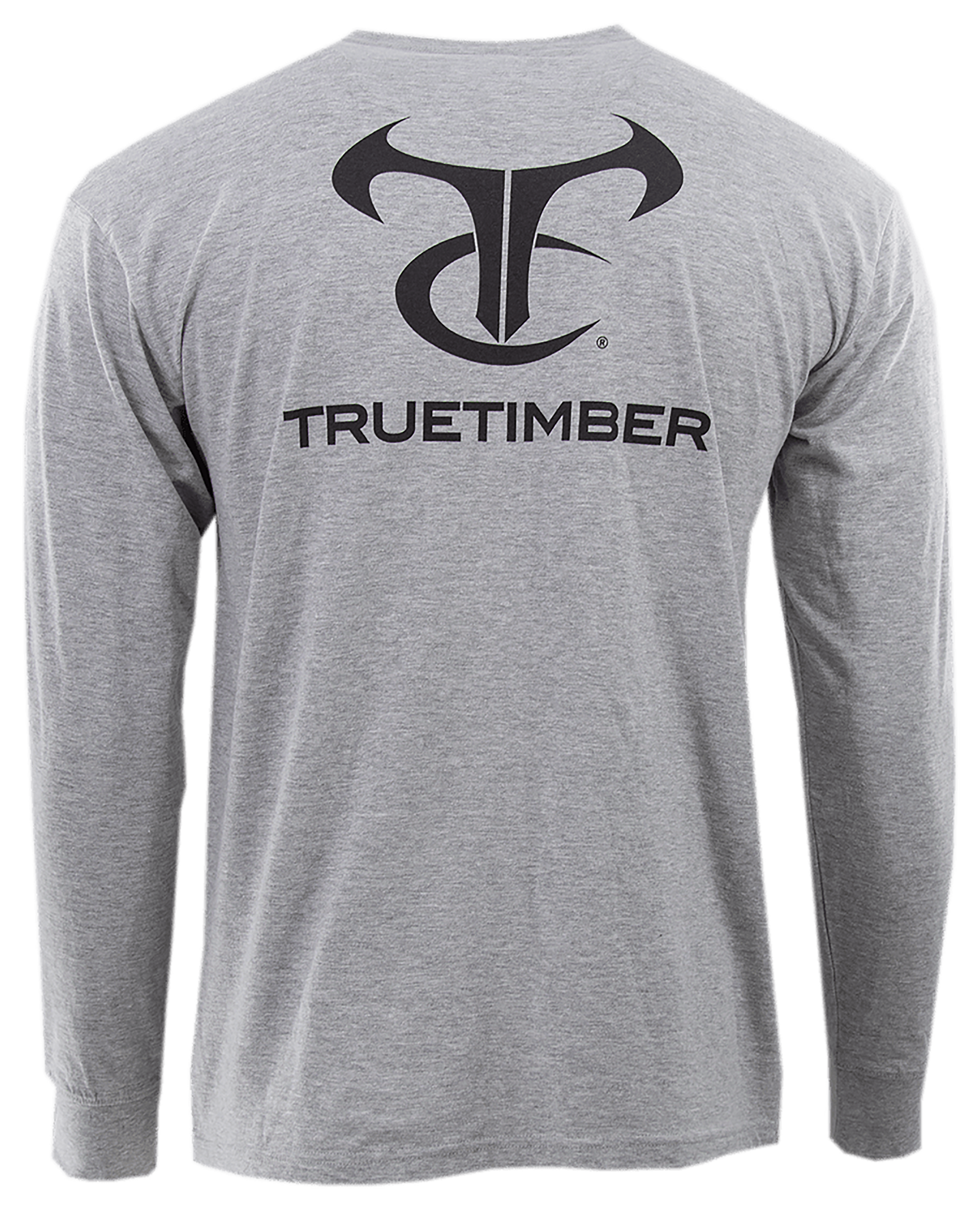 Image of TrueTimber Logo Long-Sleeve Pocket T-Shirt for Men - Heather Gray