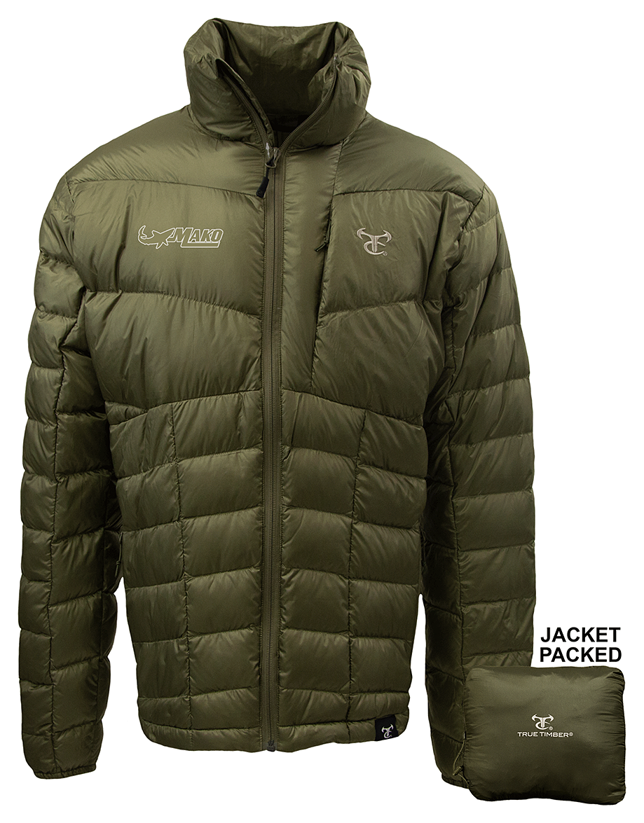 Image of MAKO Boats Lightweight Packable Down Jacket for Men - OD Green - M