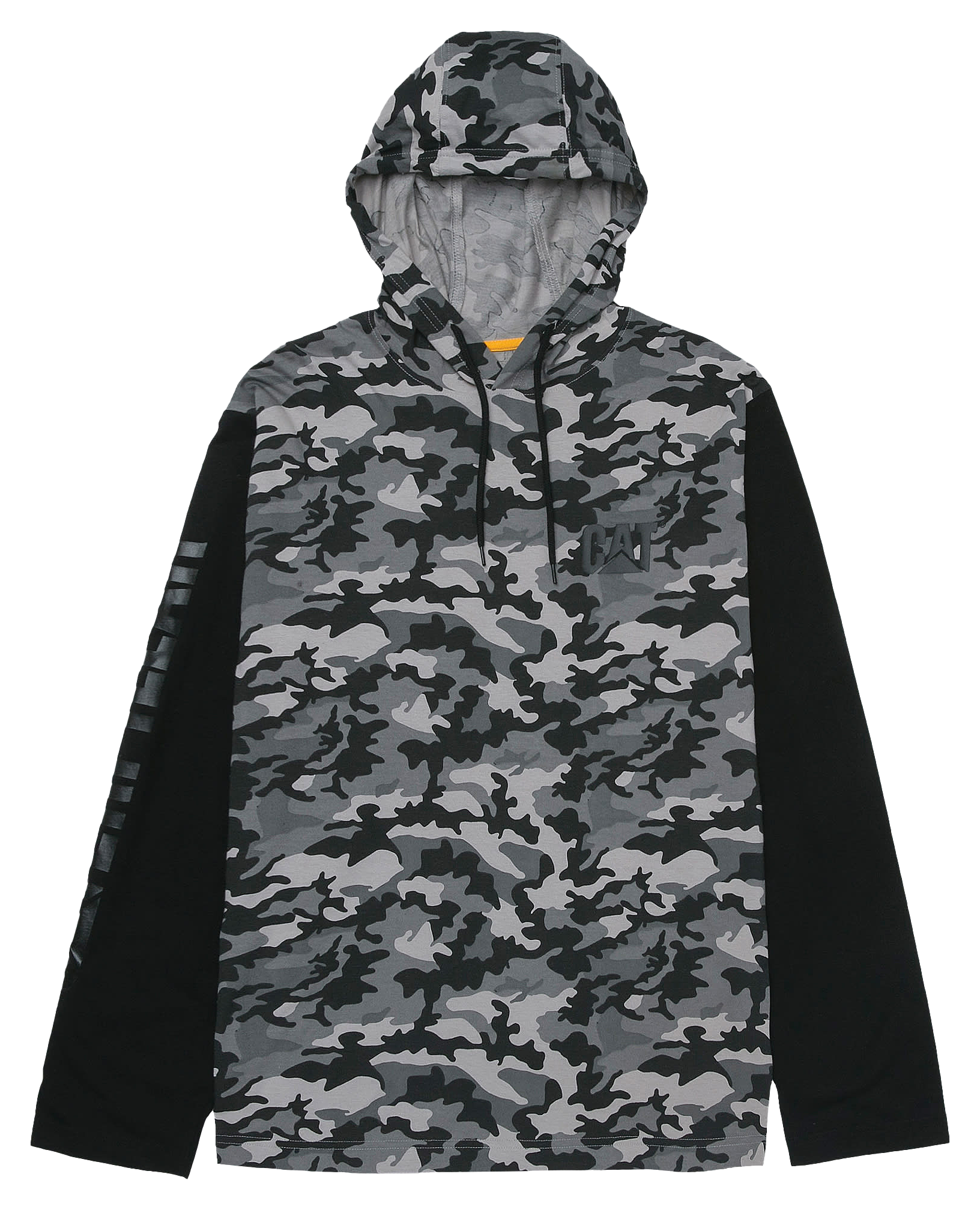 Image of CAT Workwear UPF Hooded Banner Long-Sleeve T-Shirt for Men - Stone Camo
