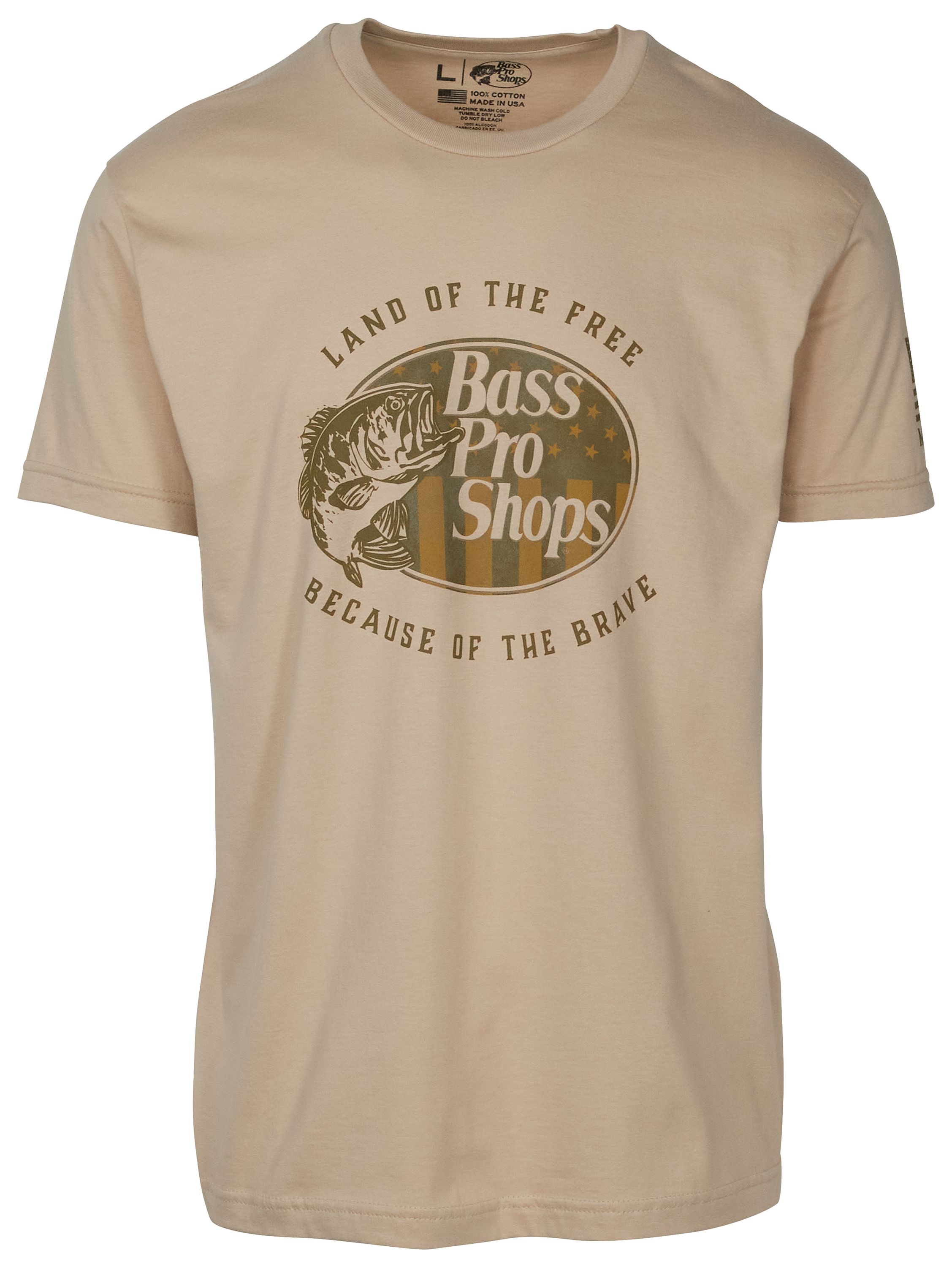 Image of Bass Pro Shops USA Made Short-Sleeve T-Shirt for Men - Sand
