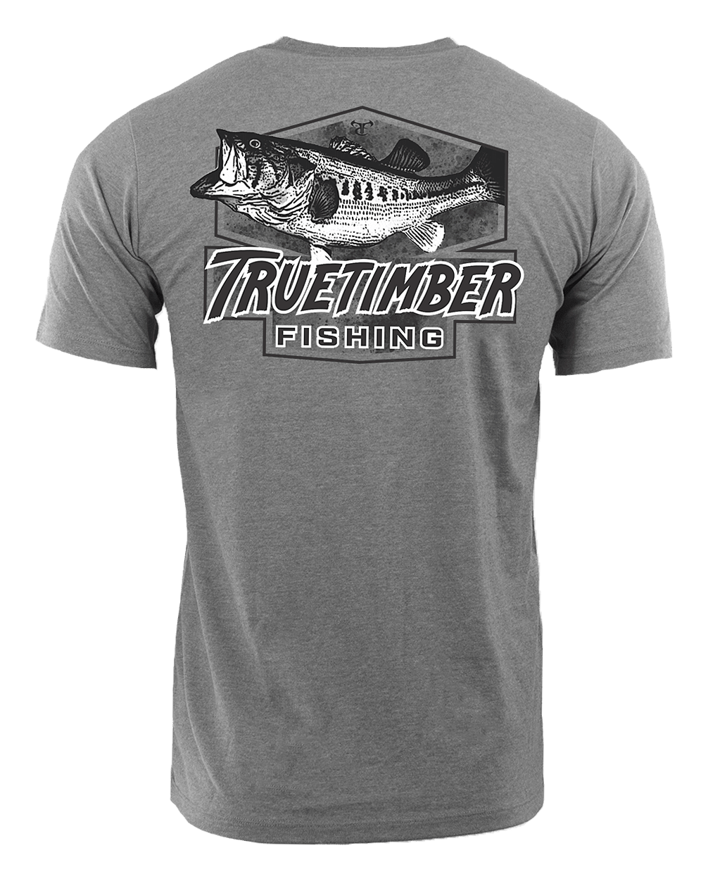 Image of TrueTimber Fishing Trophy Bass Short-Sleeve T-Shirt for Men - Heather Gray - S