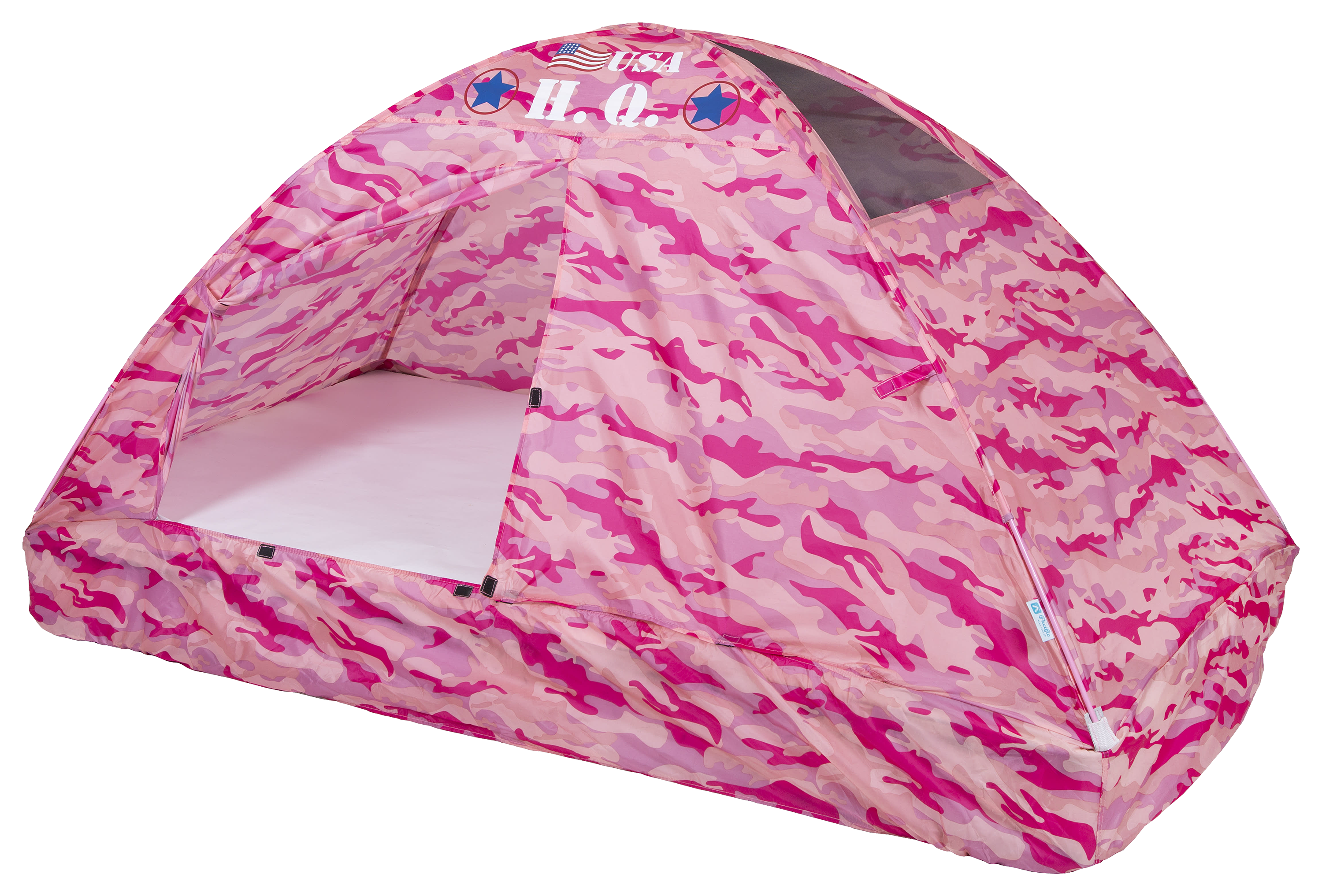 Pacific Play Tents Pink Camo H.Q. Bed Tent for Kids