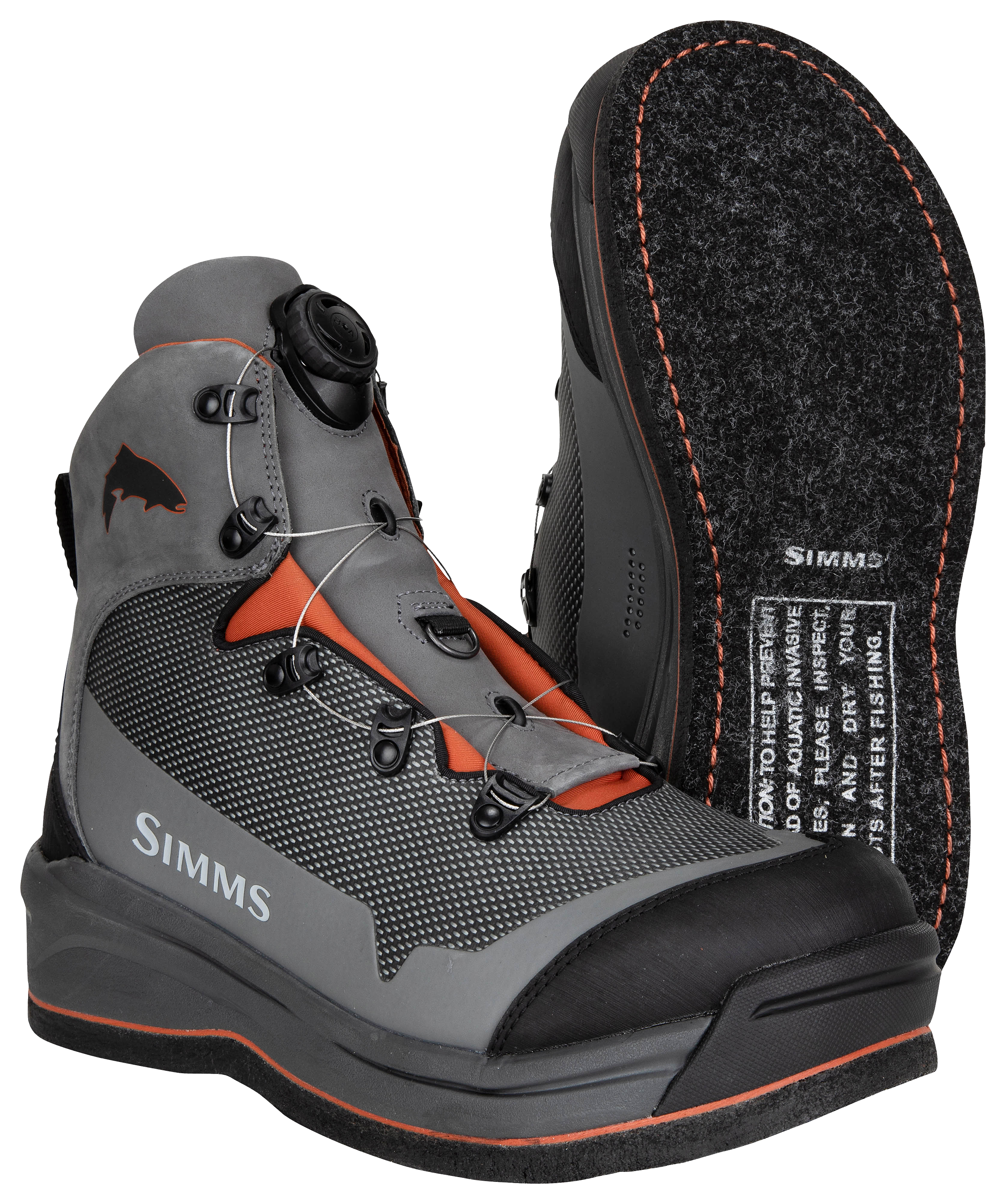 Image of Simms Guide BOA Felt-Sole Wading Boots for Men - Slate - 8XW