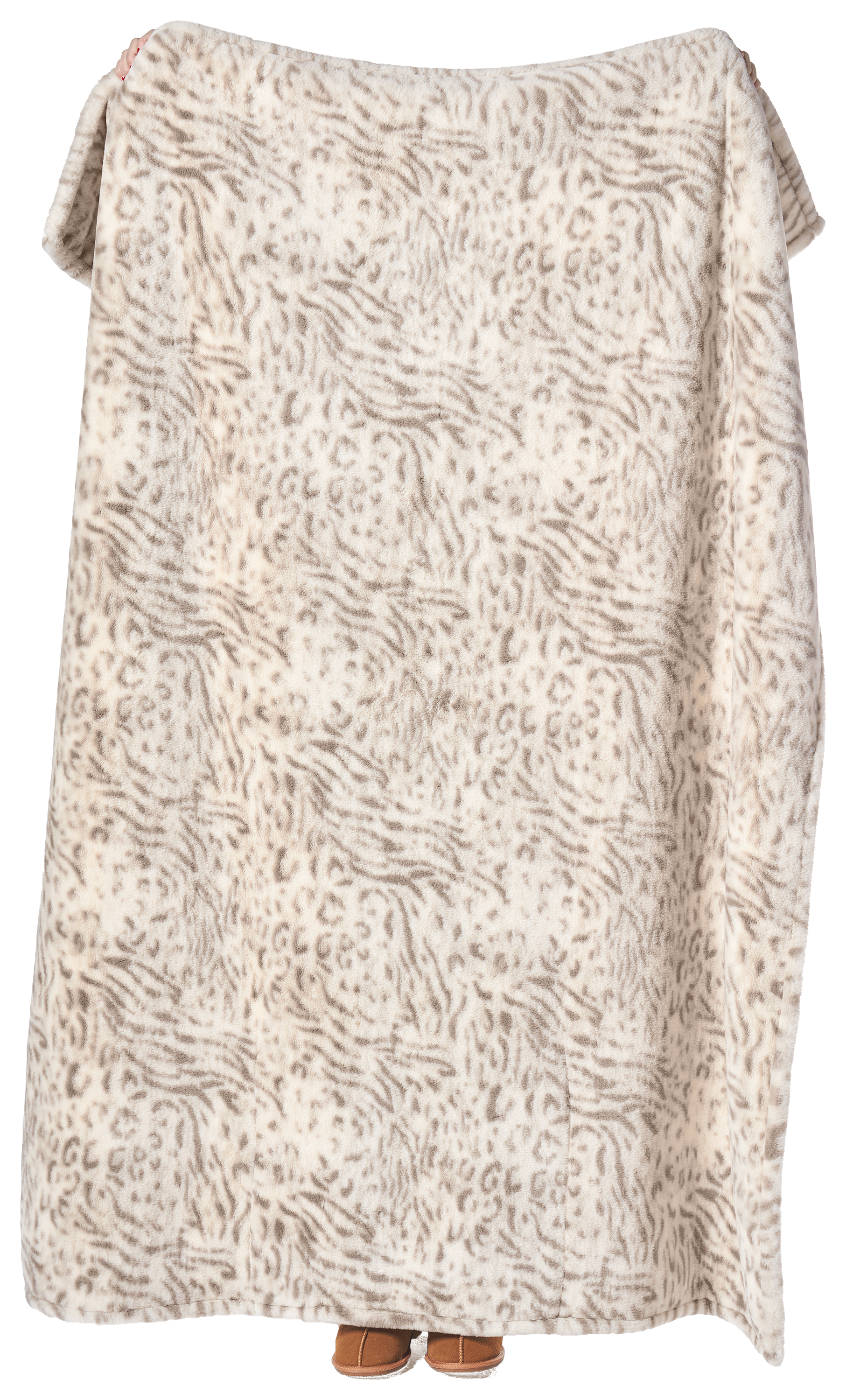 Image of White River Home Cheetah Faux-Fur Foot Pocket Throw Blanket