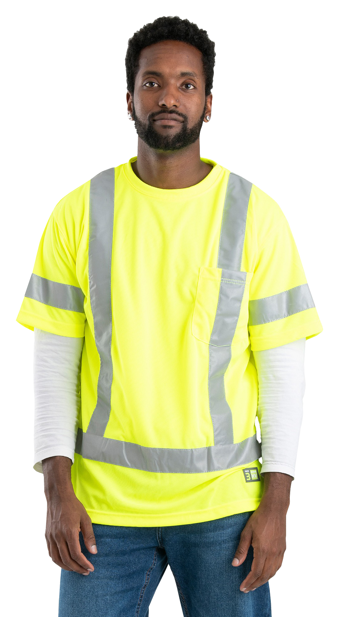 Image of Berne Hi-Vis Class 3 Performance Short-Sleeve T-Shirt for Men - Yellow - L