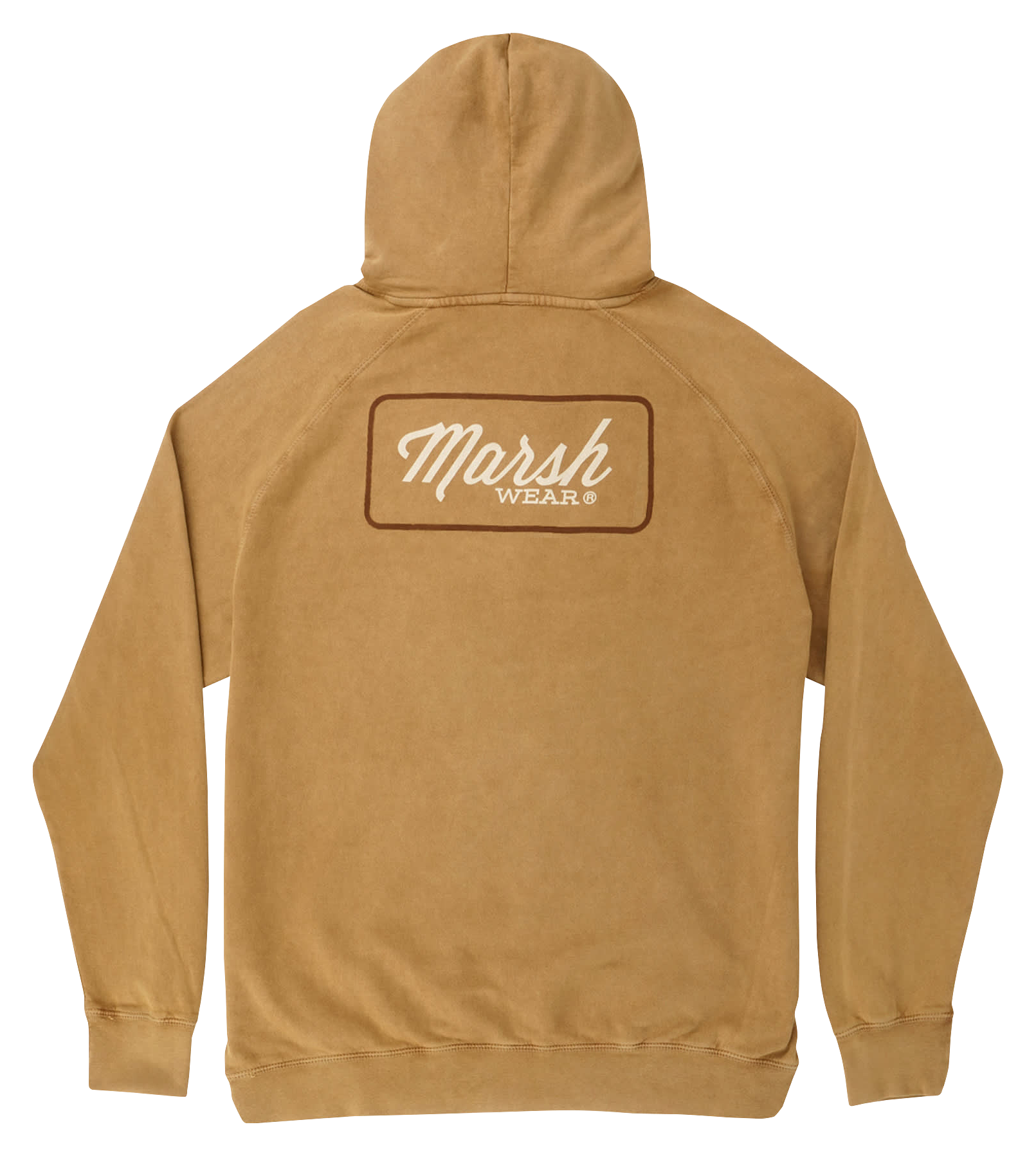 Image of Marsh Wear Script Pullover Long-Sleeve Hoodie for Men - Cumin
