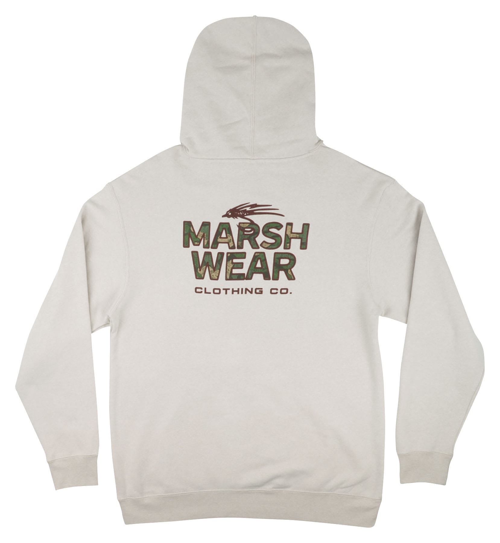 Image of Marsh Wear Fly Patch Pullover Hoodie for Men - Stone Heather - M