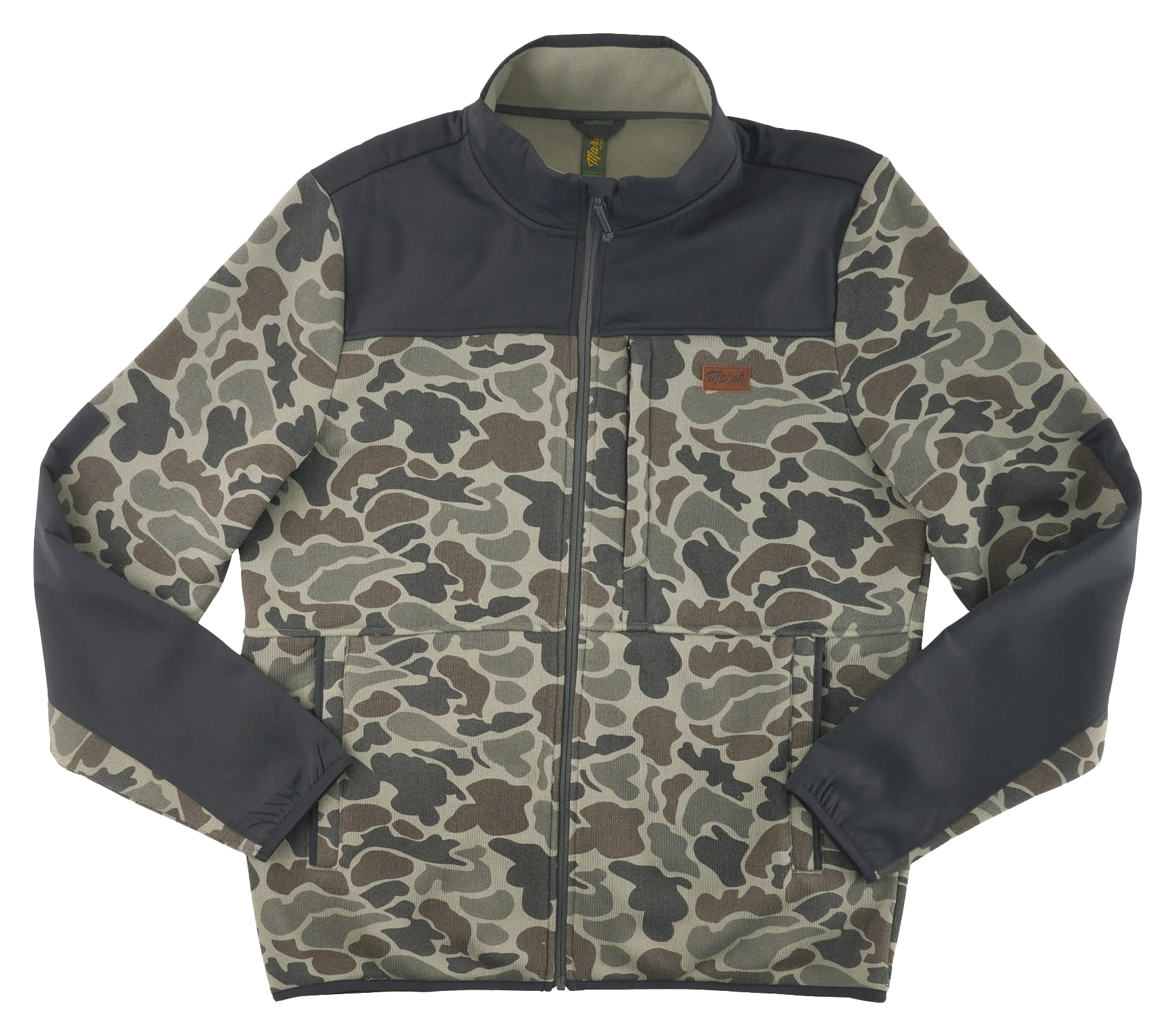 Image of Marsh Wear Bogard Fleece Jacket for Men - Dark Green Mallard Camo - S