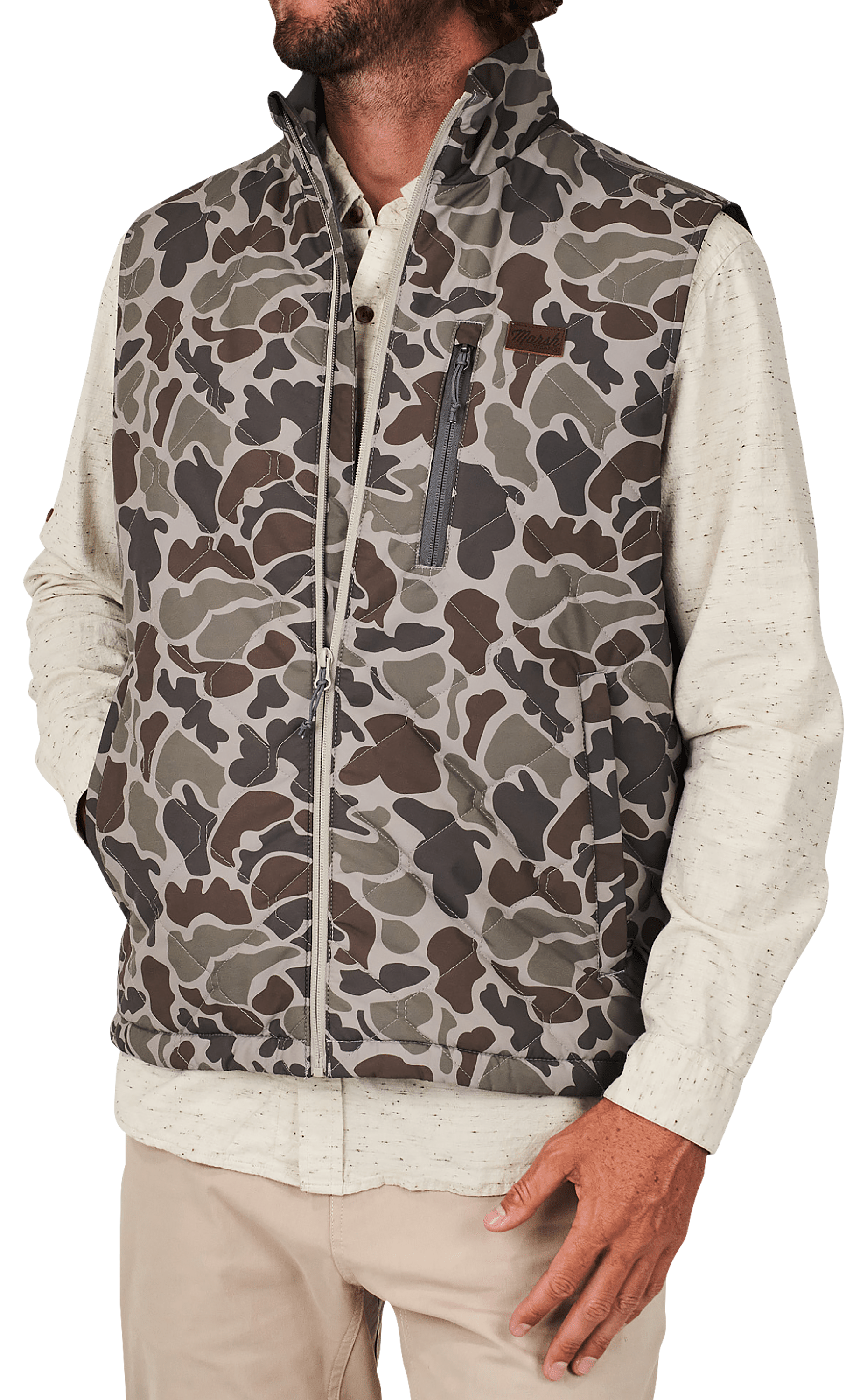 Image of Marsh Wear Barnwell Puff Vest - Dark Green Mallard Camo