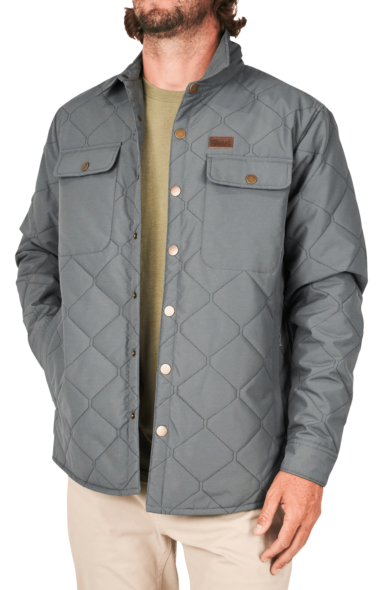 Image of Marsh Wear Saluda Puff Shacket - Charcoal