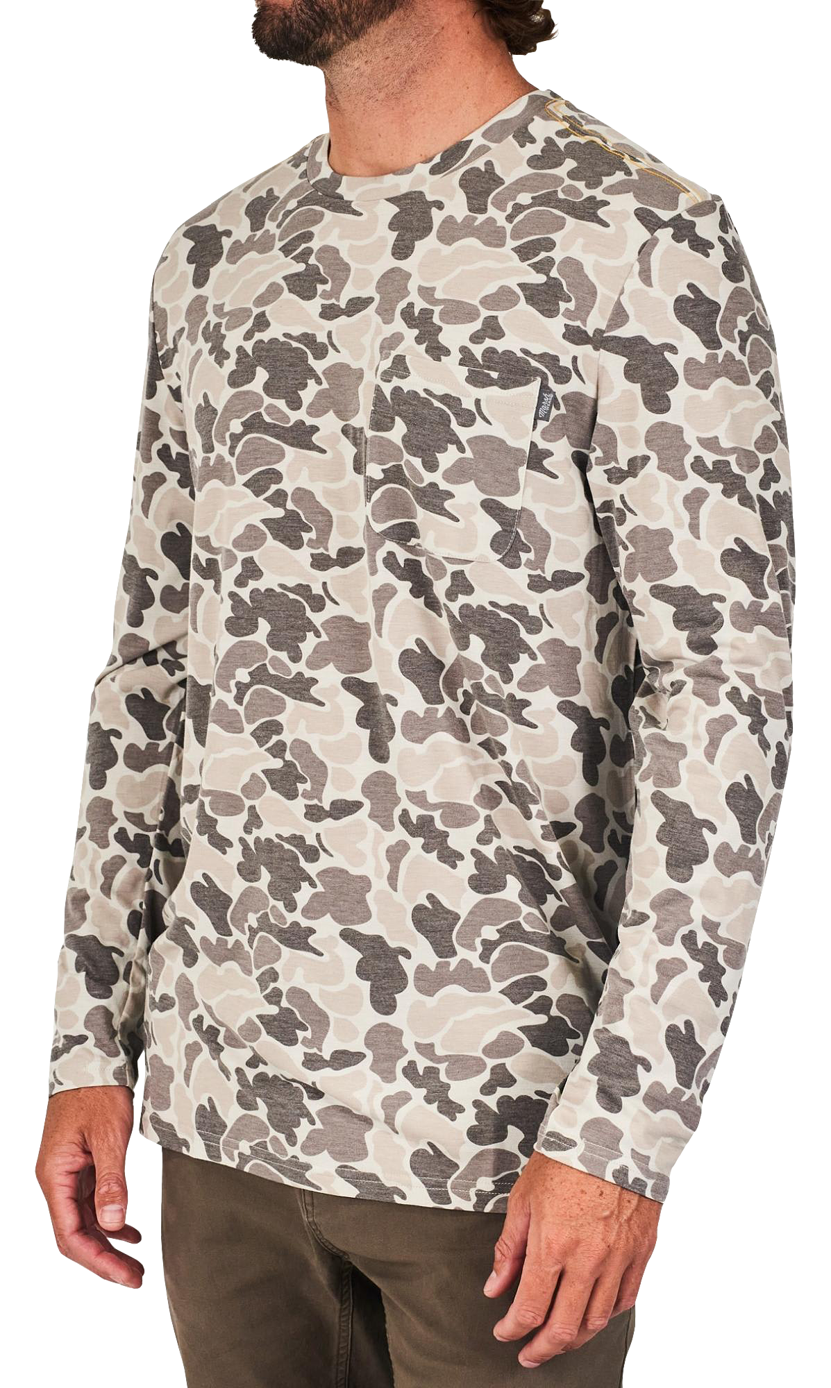Image of Marsh Wear Buxton Long-Sleeve Performance Crew - Stone Mallard Camo