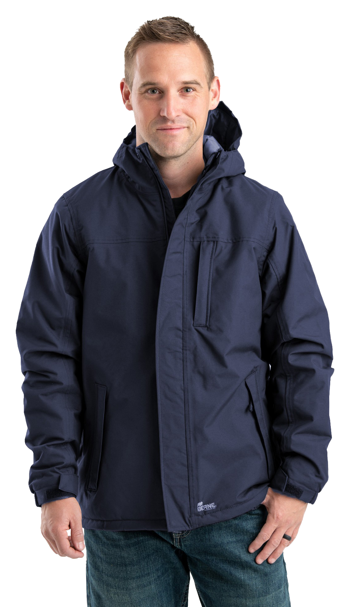 Image of Berne Coastline Waterproof Insulated Storm Jacket for Men - Navy - S