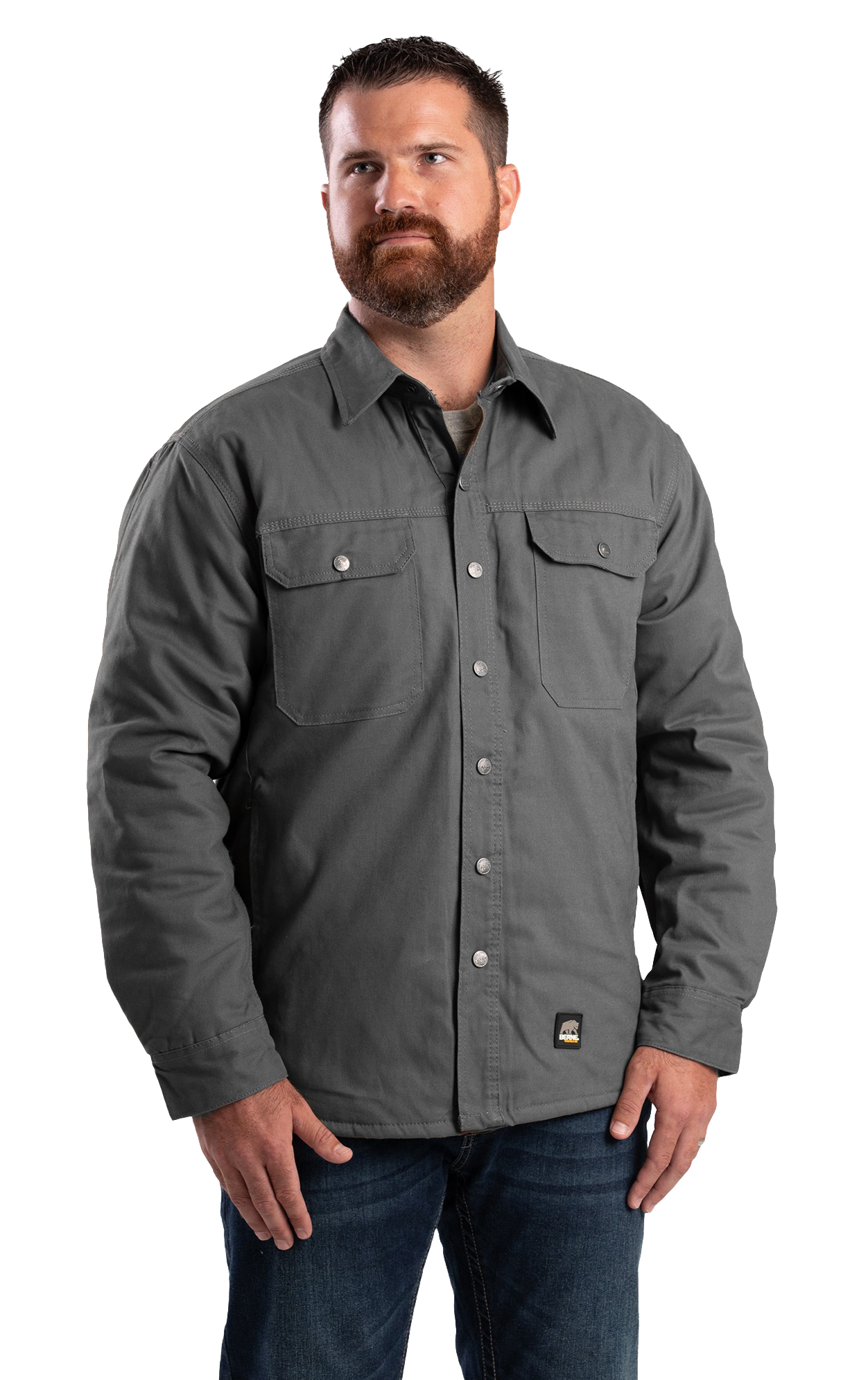 Image of Berne Heartland Duck Shirt Jacket for Men - Slate - M