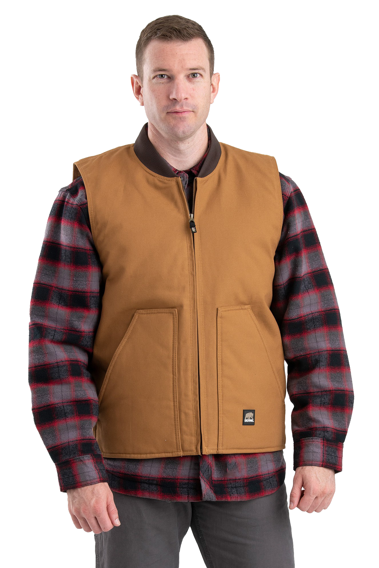 Image of Berne Heritage Duck Vest for Men - Brown Duck - 5XL