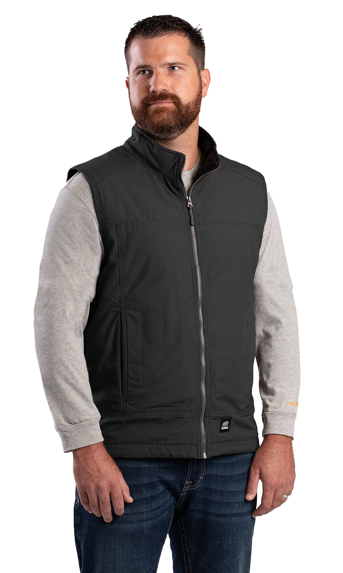 Image of Berne Heartland Fleece-Lined Ripstop Vest for Men