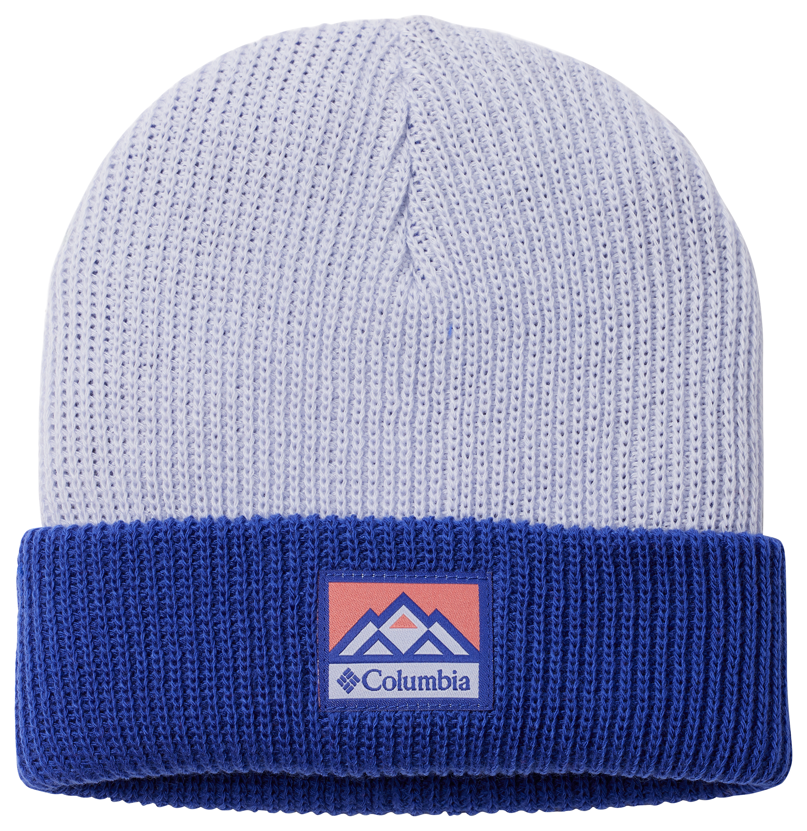 Image of Columbia Whirlibird Cuffed Knit Beanie for Kids - Snowdrift/Clear Blue/Mountains