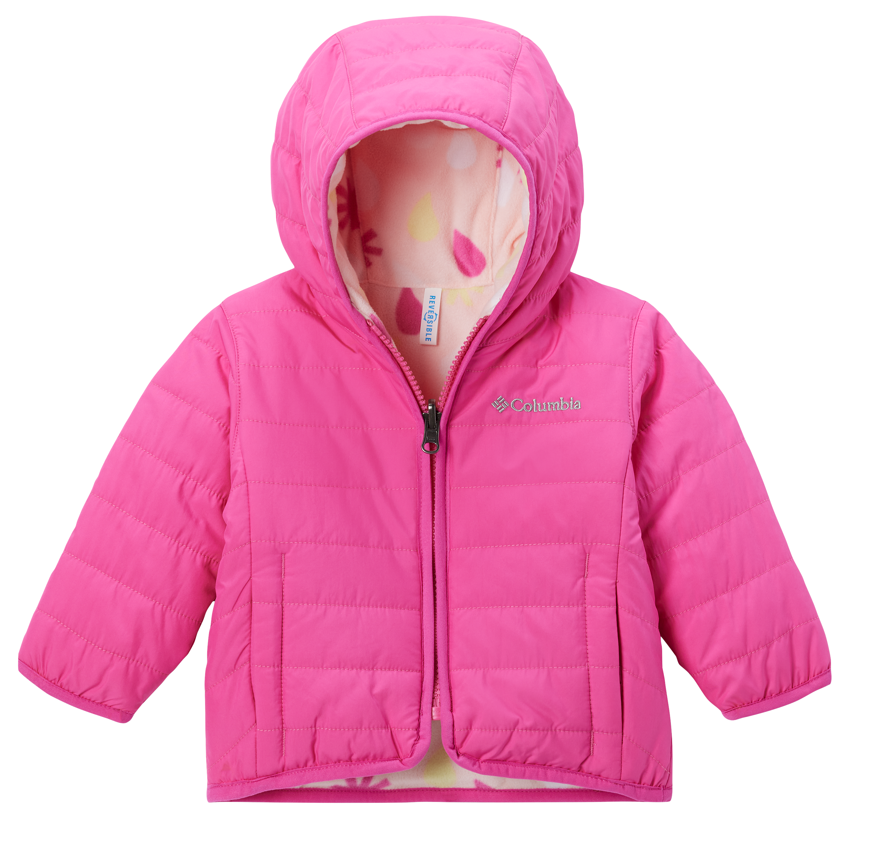 Image of Columbia Double Trouble II Reversible Jacket for Babies - Pink Ice/Satin Pink Sleet - 12-18 Months