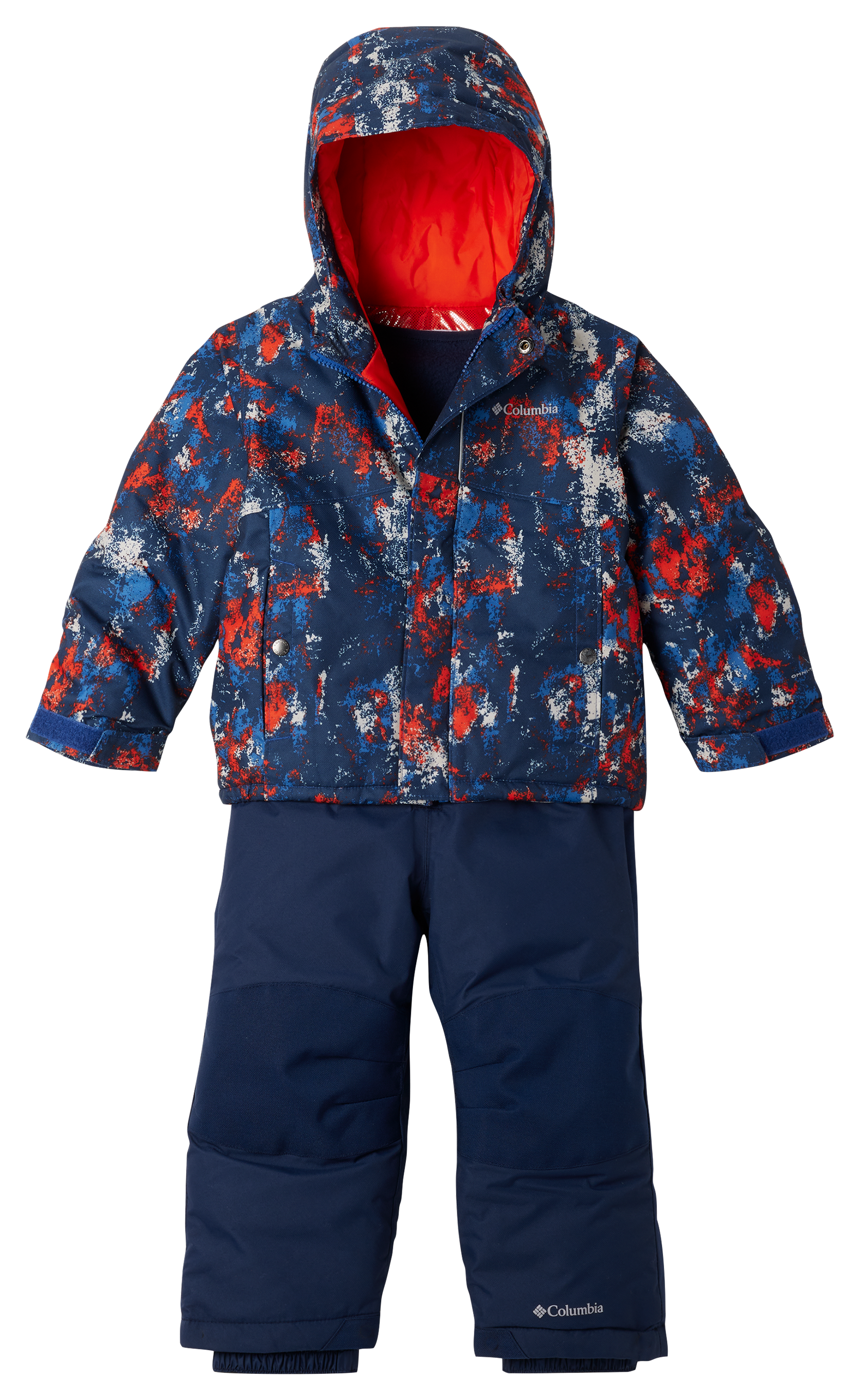 Image of Columbia Buga II Jacket and Bibs Set for Toddlers - Mountain Blue Timberwild/Collegiate Navy - 3T