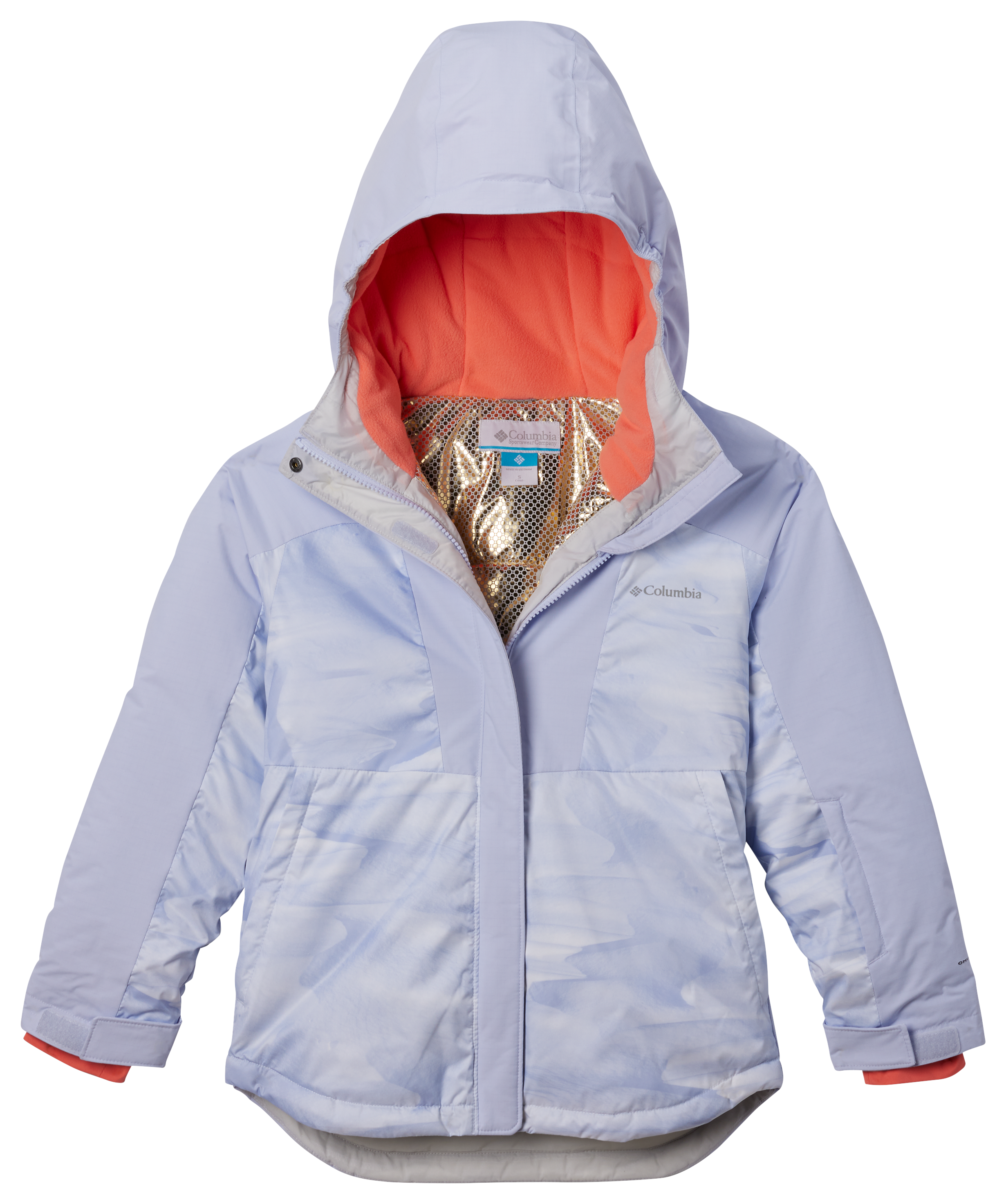 Image of Columbia Mighty Mogul III Printed Jacket for Kids - Snowdrift Windblown/Snowdrift - L