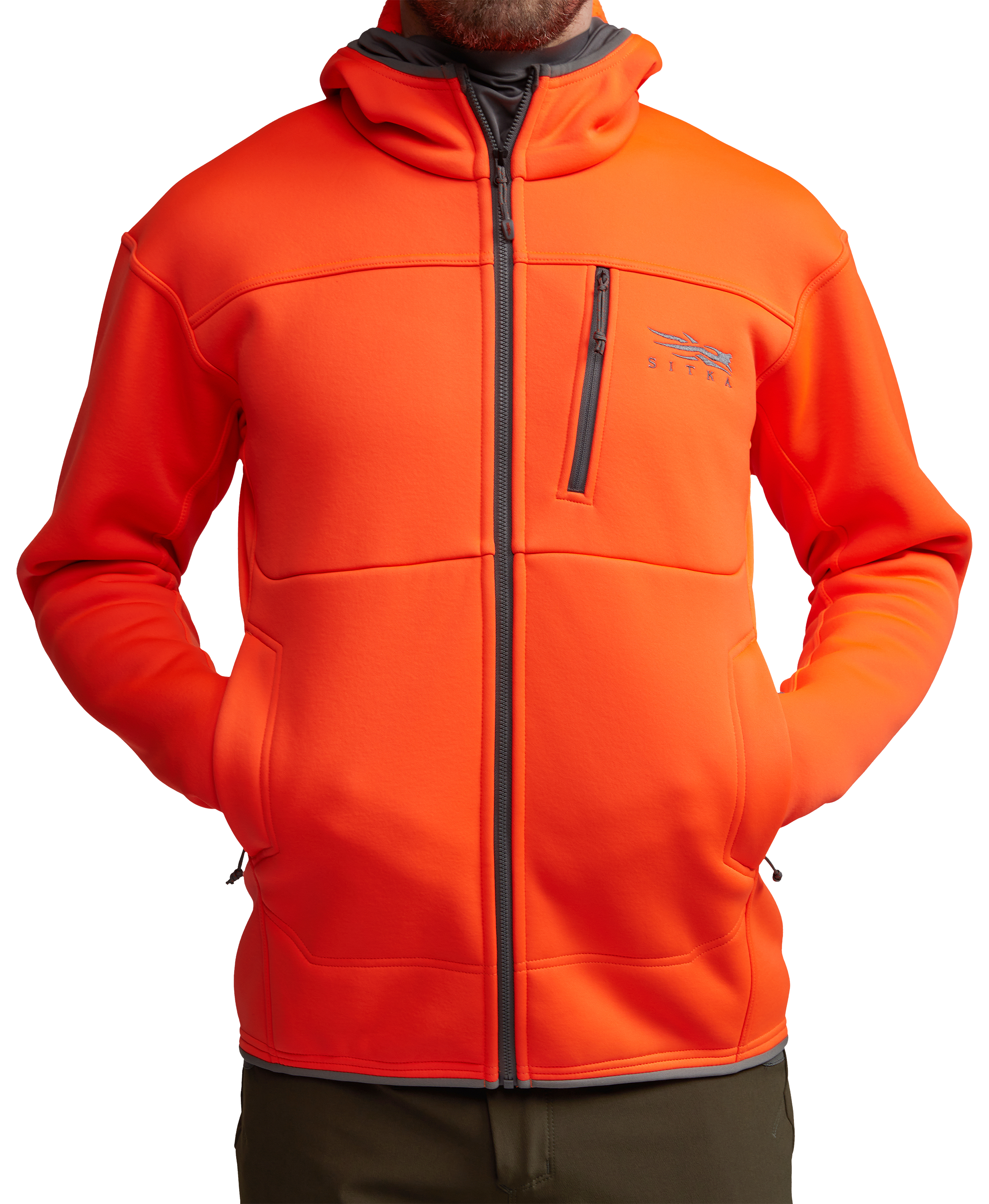 Image of SITKA Blaze Orange Traverse Hoodie for Men - Blaze Orange - M