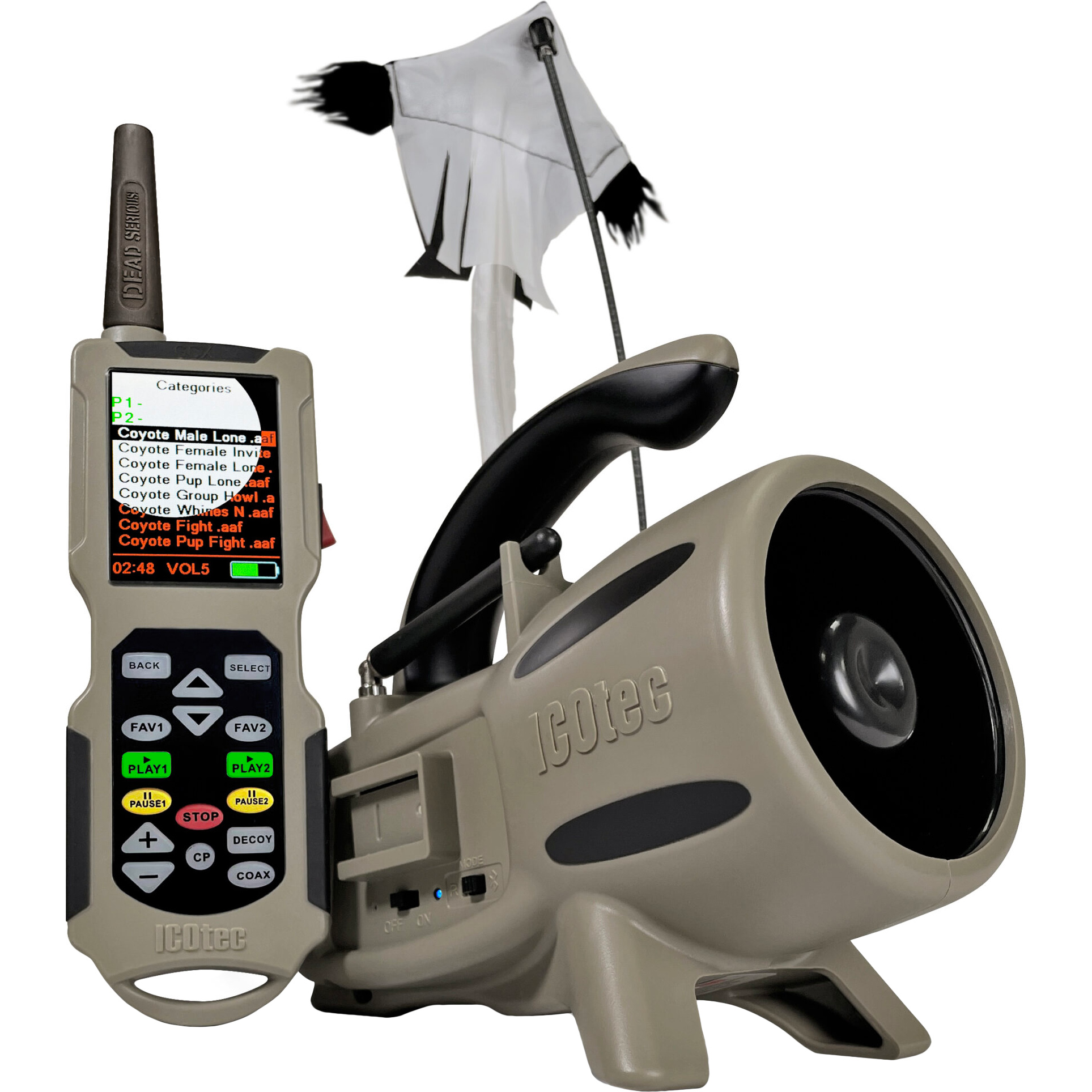 ICOtec Nomad+ Programmable Predator Call/Decoy Combo with Bluetooth