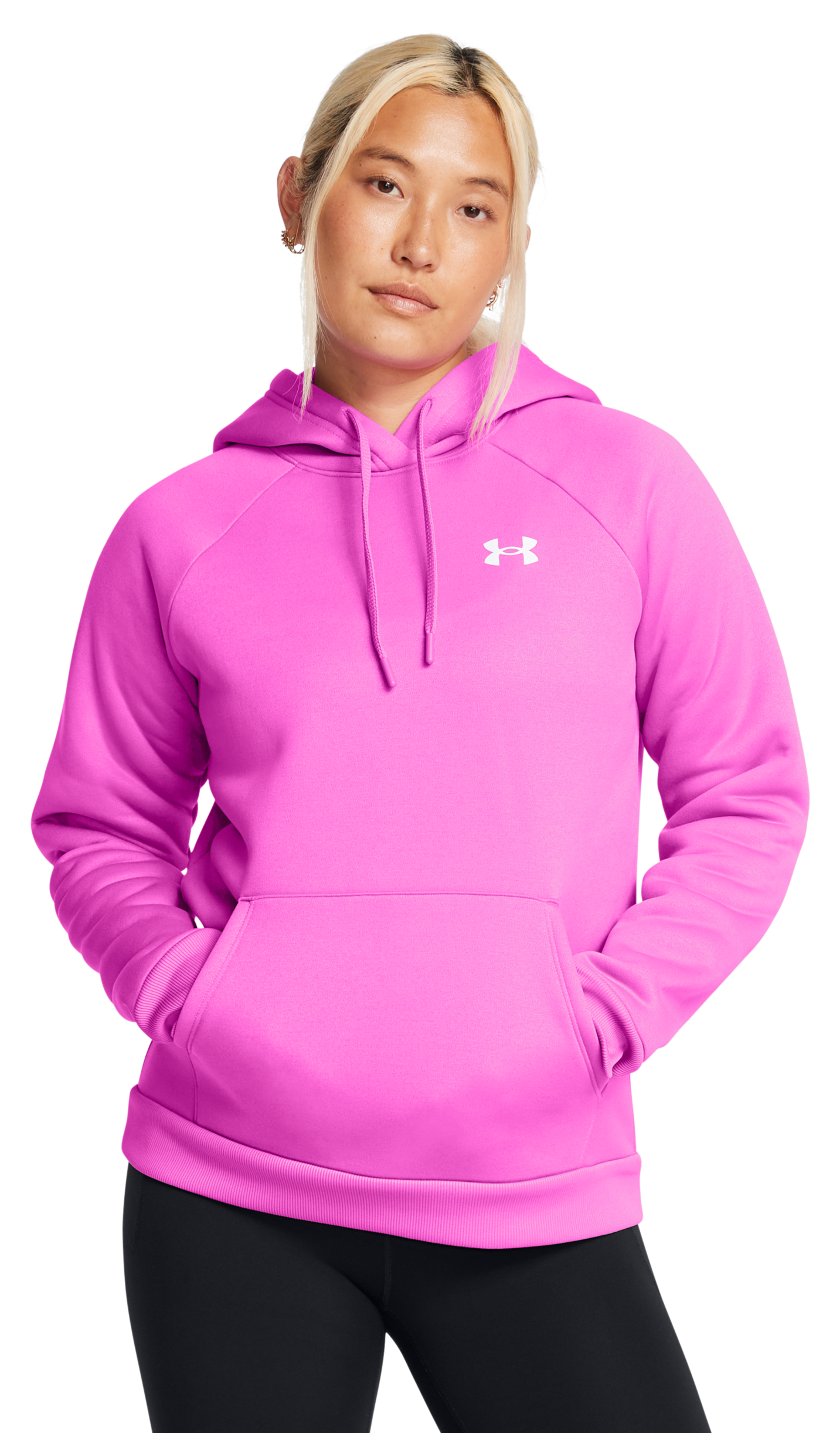 Image of Under Armour Fleece Long-Sleeve Hoodie for Ladies - Vivid Magenta - S