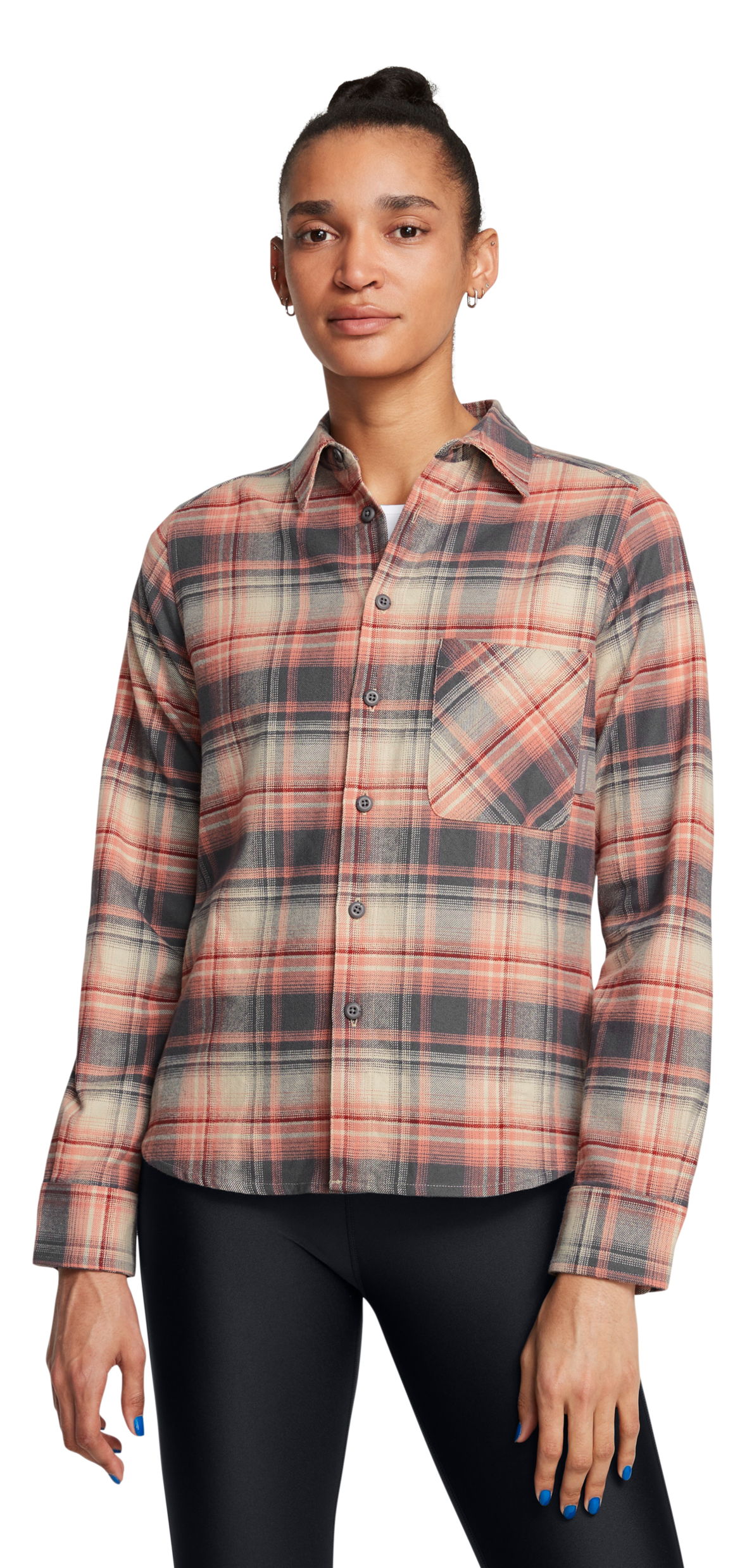 Image of Under Armour Expanse Flannel Shirt for Ladies - Sandstorm